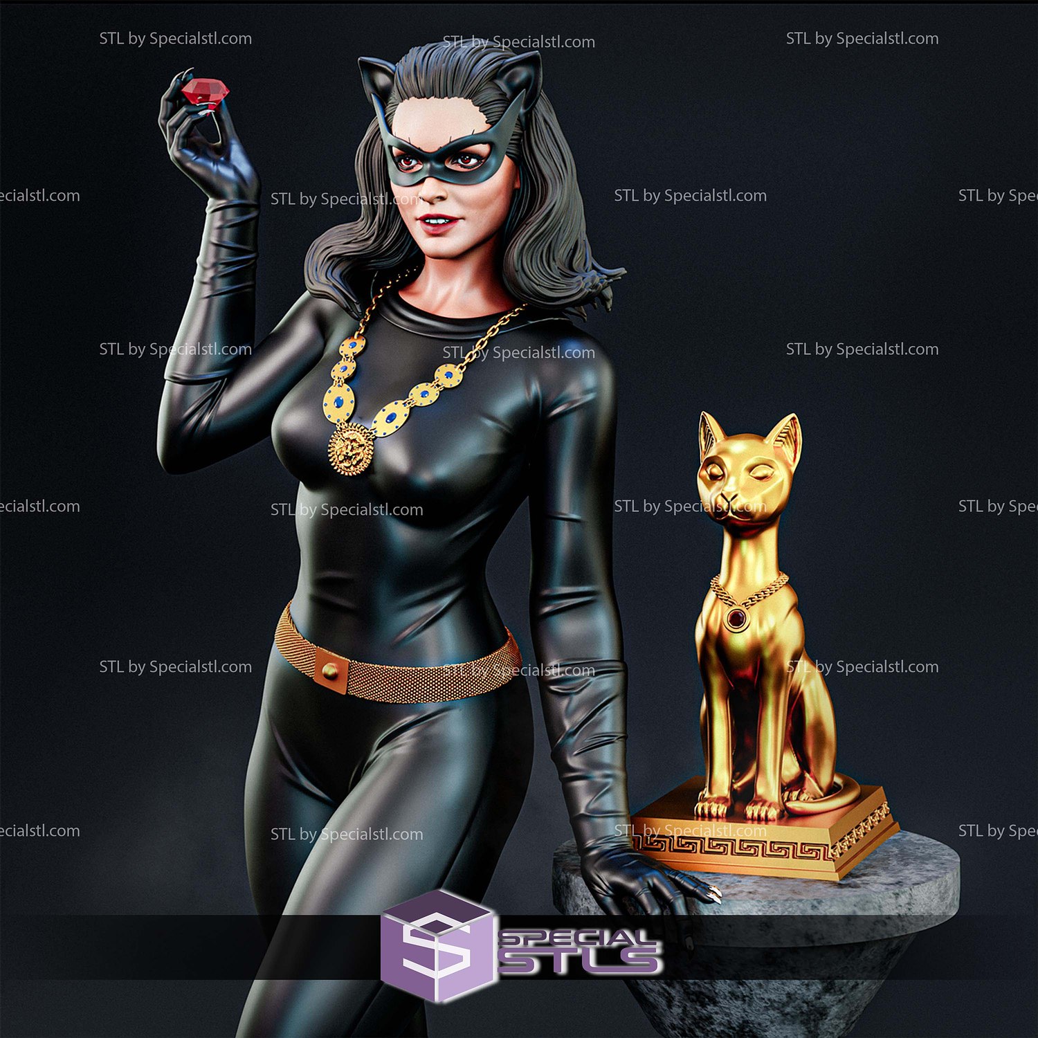 Julie Newmar Catwoman 1 6 STL Files 3D Model — view 5