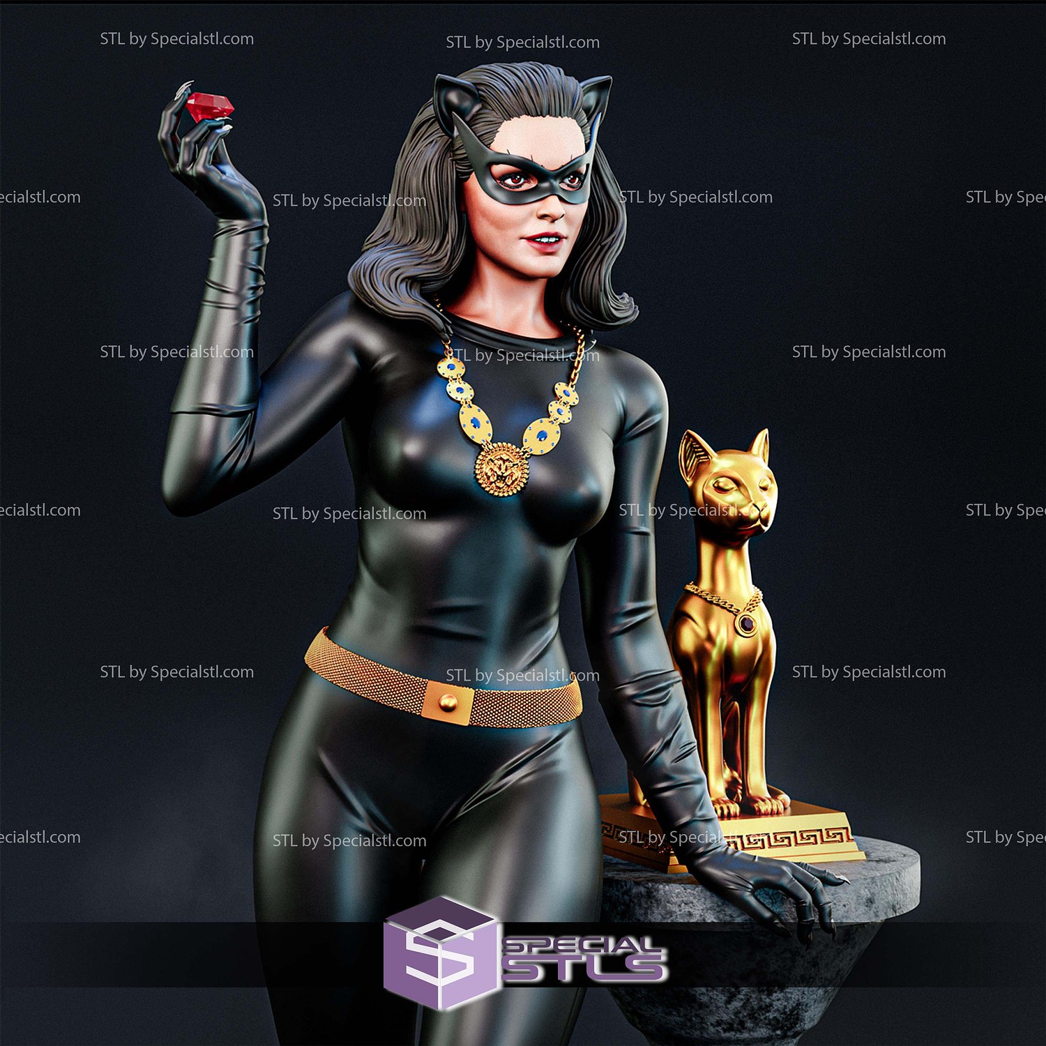 Julie Newmar Catwoman 1 6 STL Files 3D Model — view 7