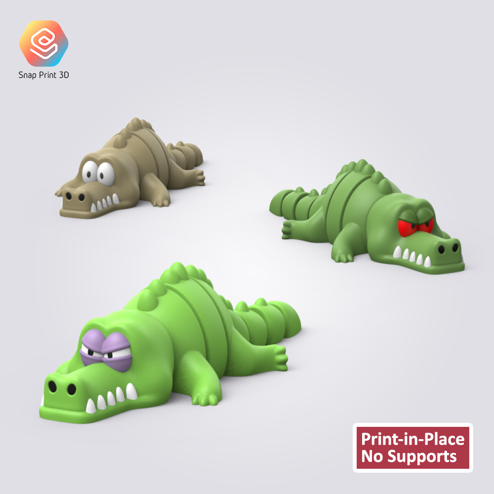 Flexi Crocodile 3D STL Model
