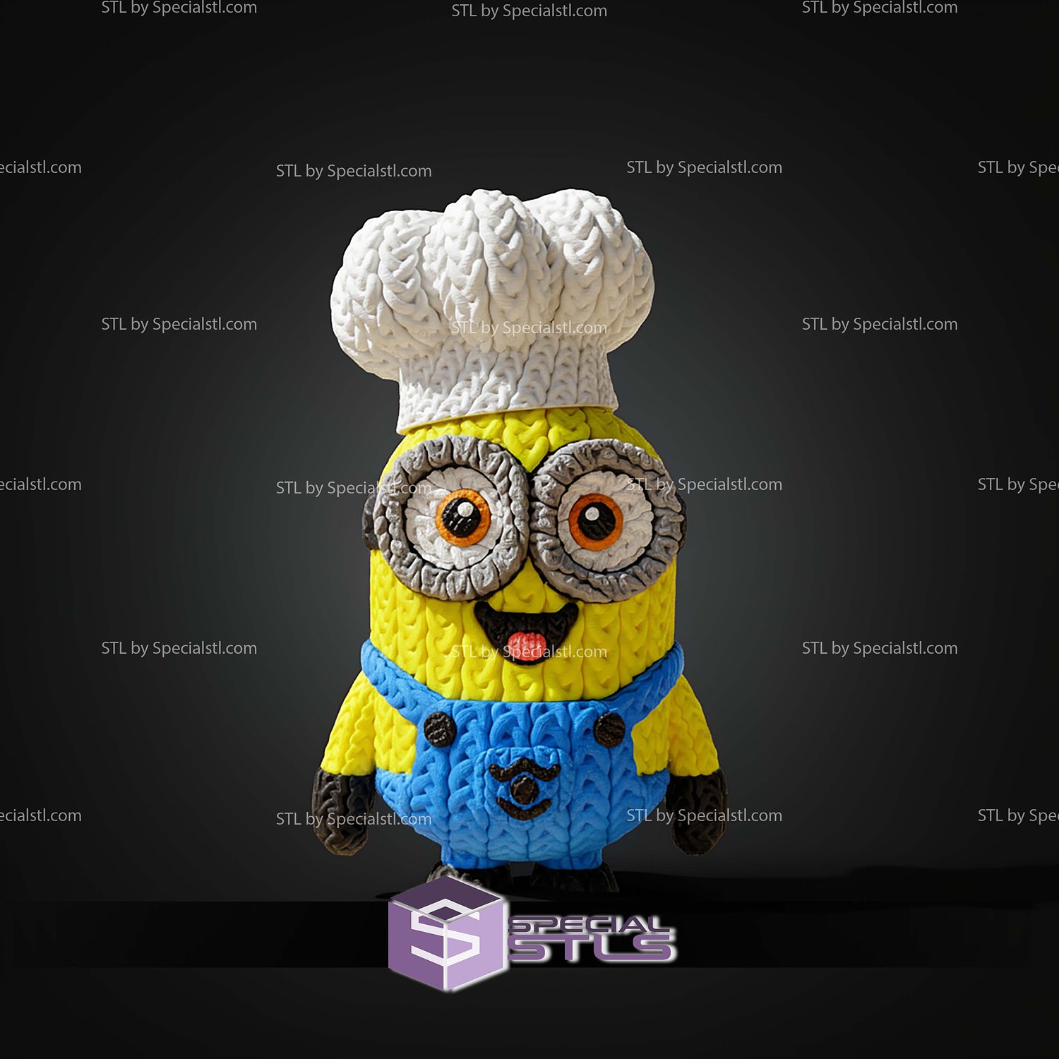 Super Basic STL Minions Knitted 3D Model — view 2