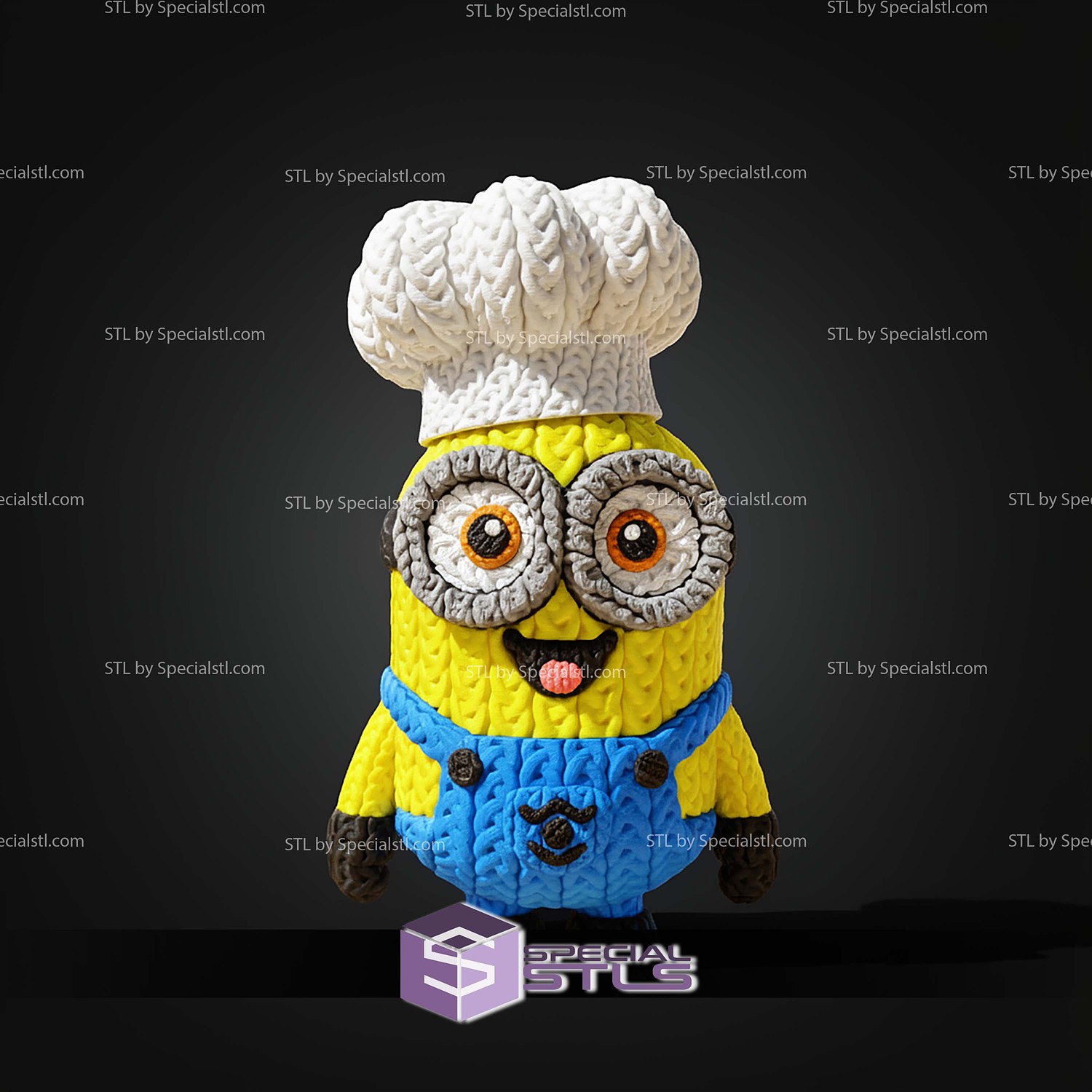 Super Basic STL Minions Knitted 3D Model — view 8
