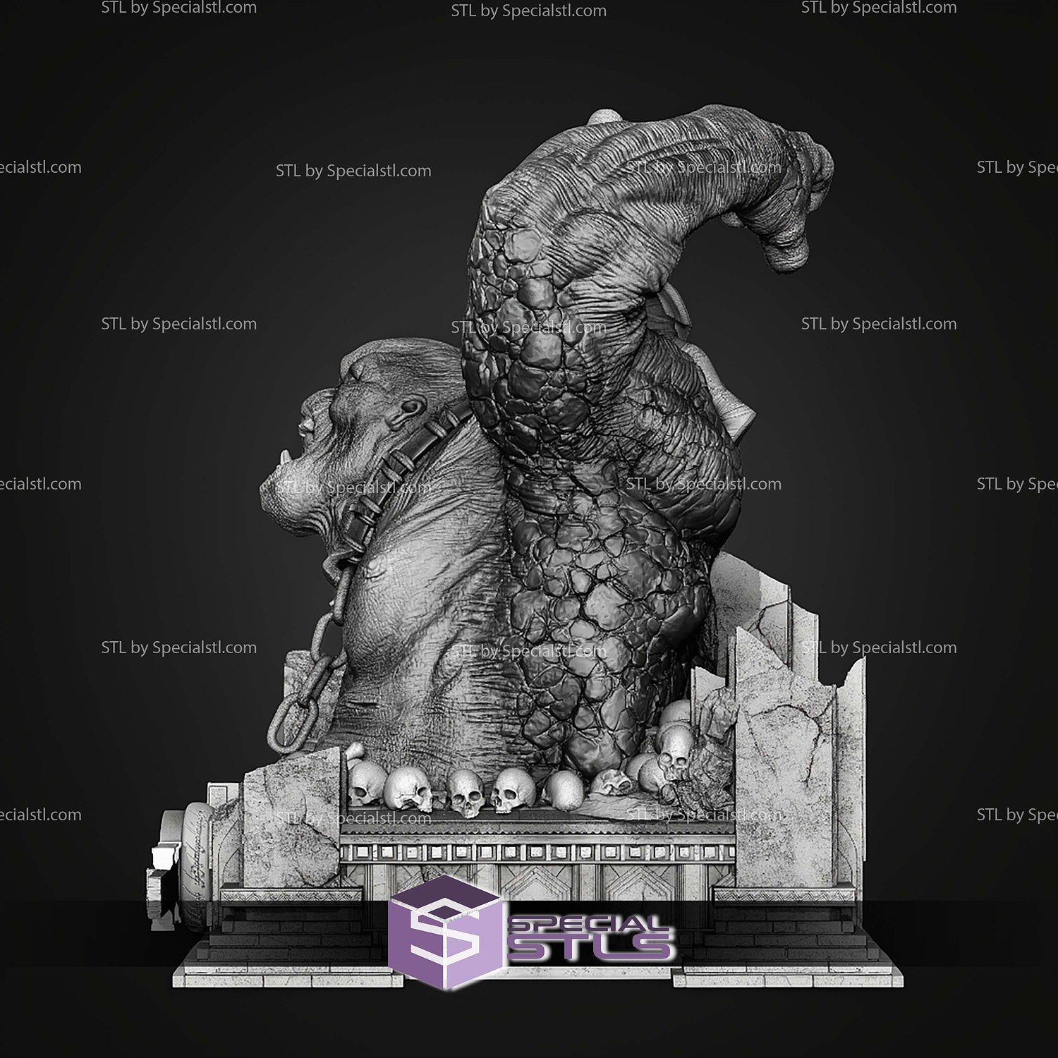 Legolas vs Troll Diorama Lite Version STL Files 3D Model — view 2