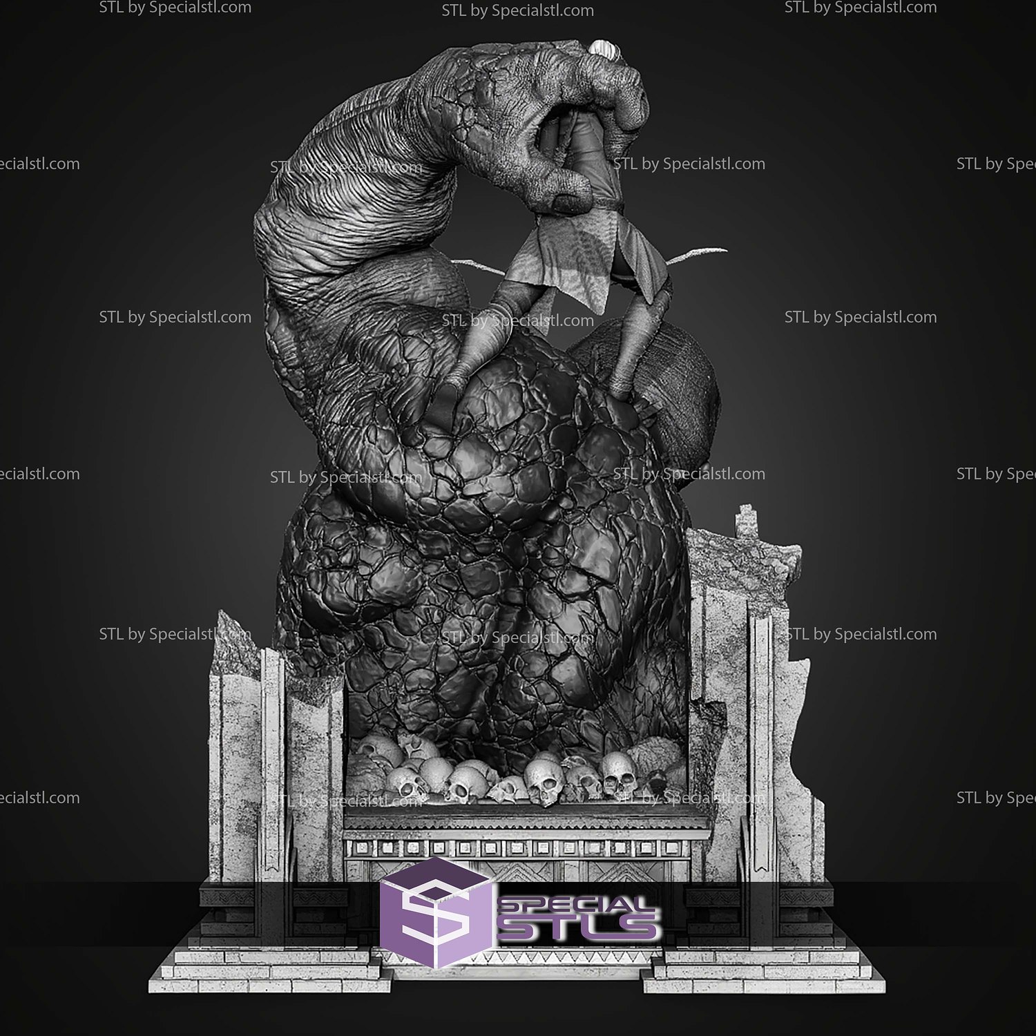 Legolas vs Troll Diorama Lite Version STL Files 3D Model — view 3