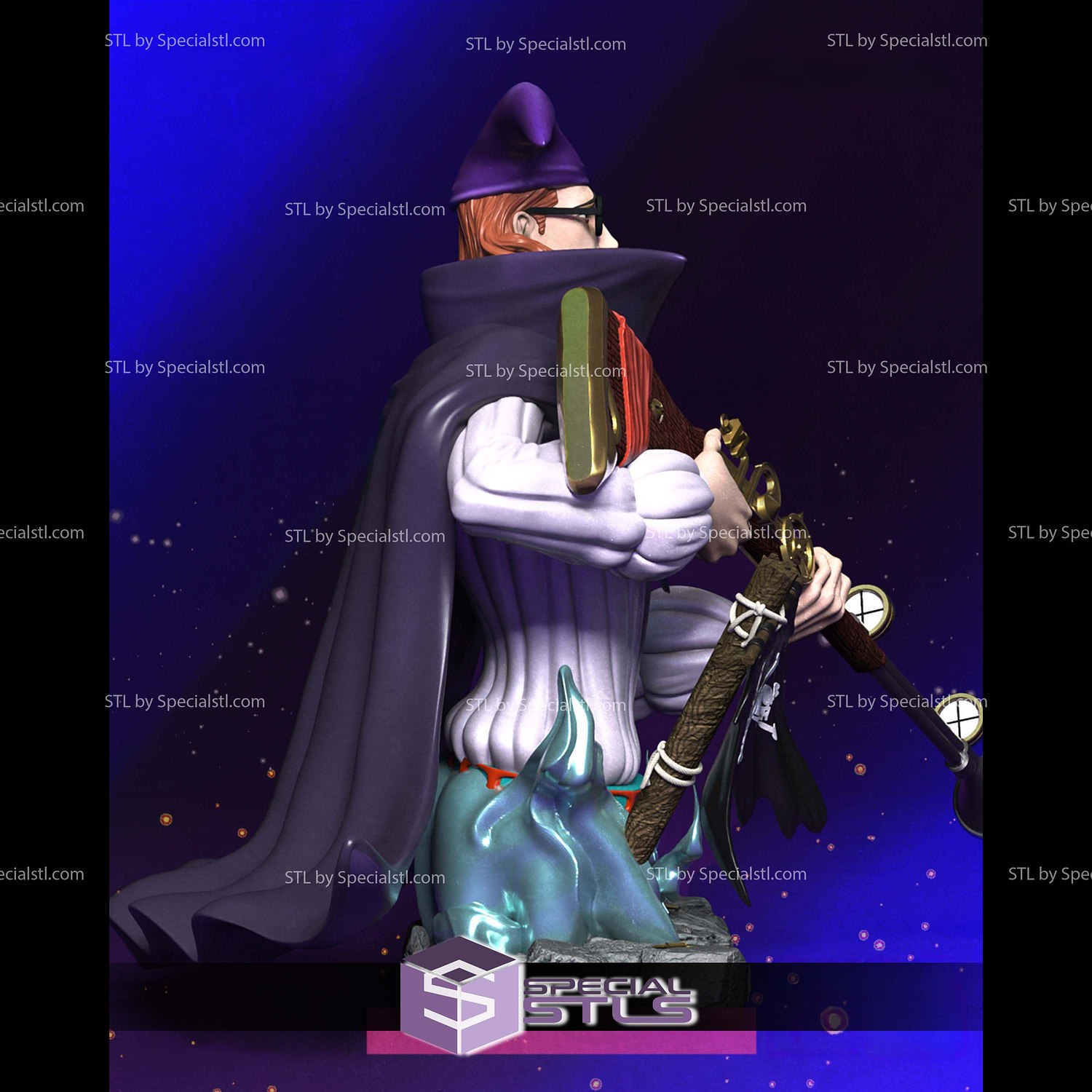 Van Augur One Piece Bust STL Files 3D Model — view 3