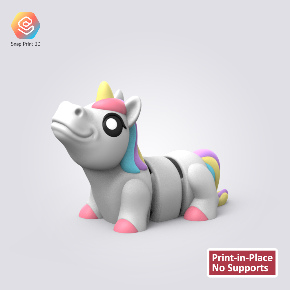 Flexi Unicorn 3D STL Model