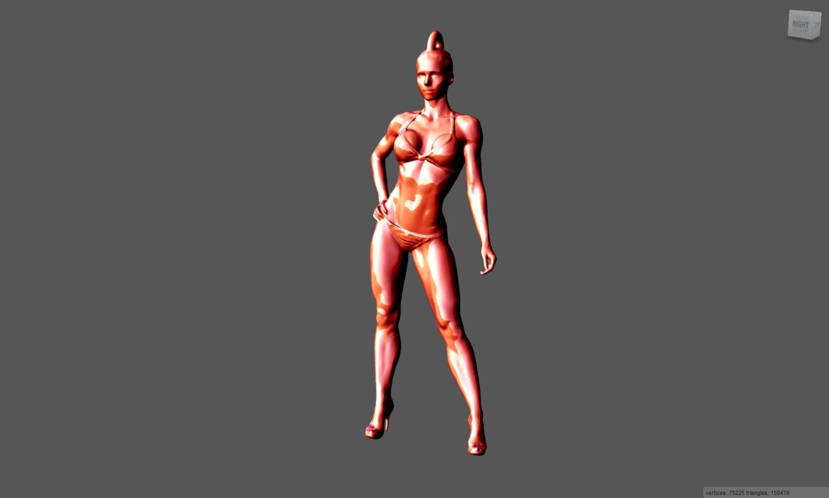 High Heels  Woman Pendant 3D STL Model — view 5