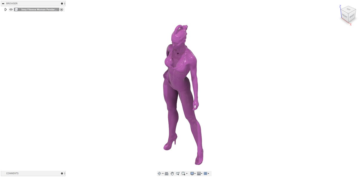 High Heels  Woman Pendant 3D STL Model — view 6