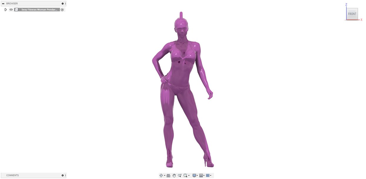 High Heels  Woman Pendant 3D STL Model — view 7