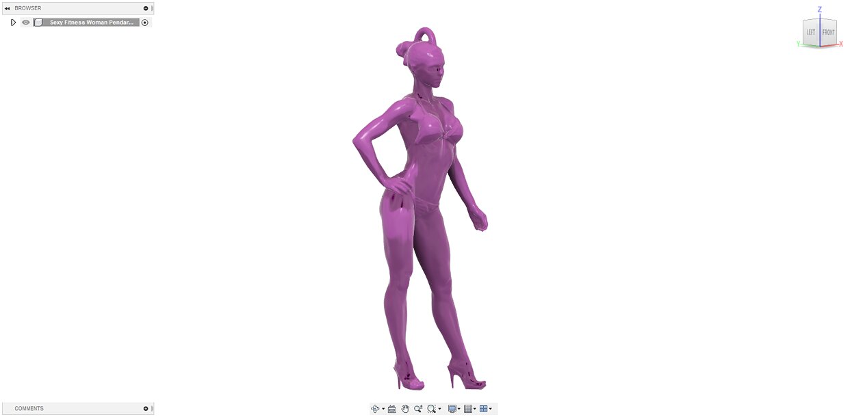 High Heels  Woman Pendant 3D STL Model — view 8