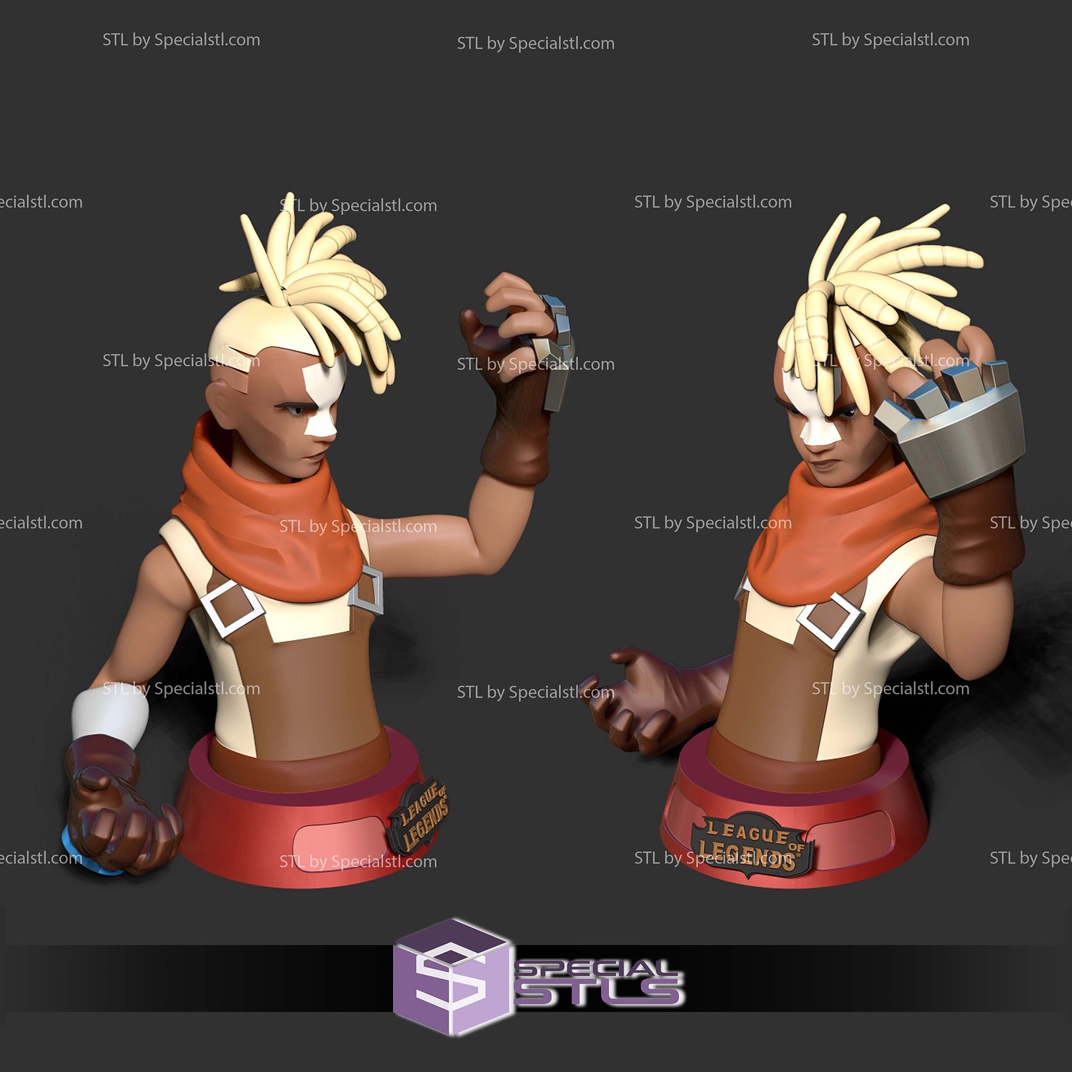 Ekko Arcane Bust Sculptures 3D Printing STL Model — view 2