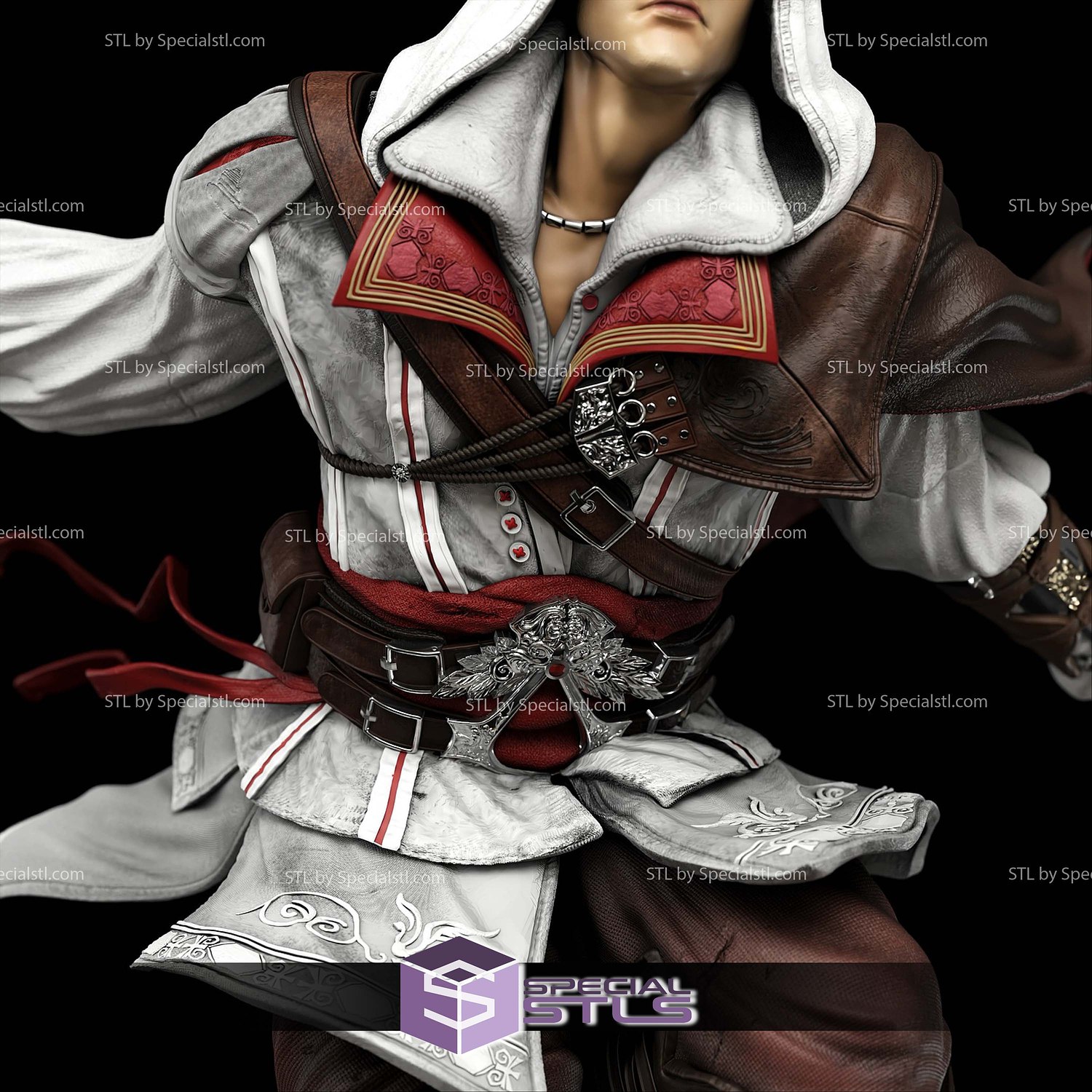 Ezio Auditore in Action Roof 3D Printer Files STL Model — view 5