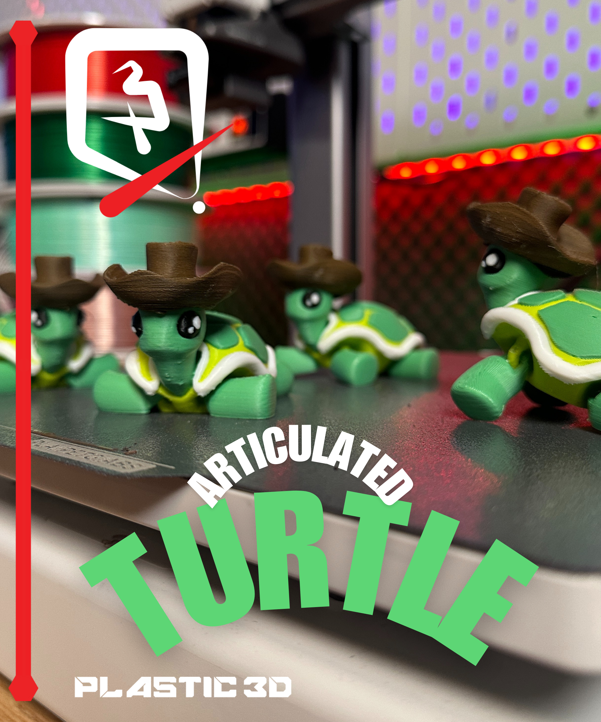 Articulated Turtle 3D 3MF Model — view 2