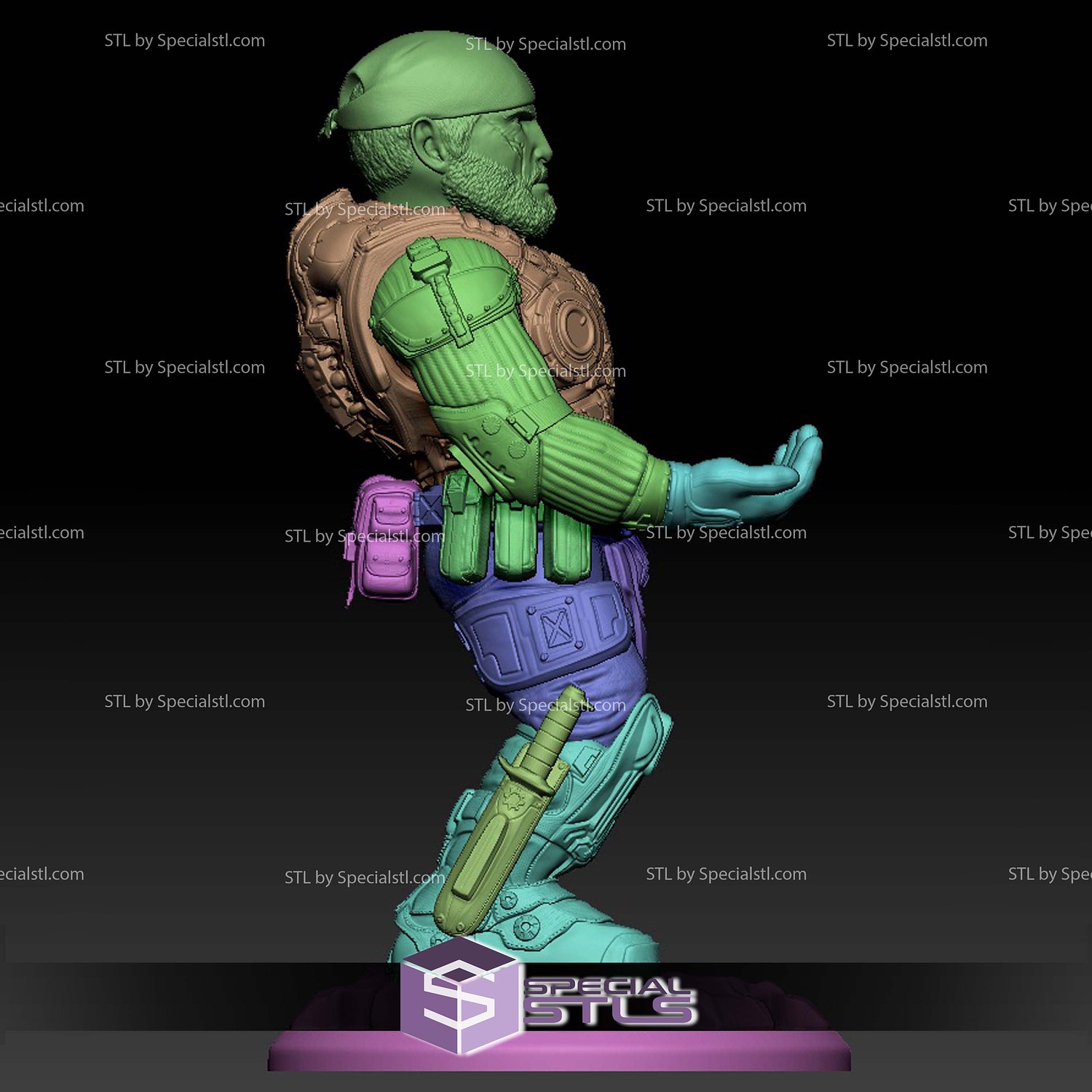 Marcu Fenix Joystick Holder 3D Printer Files STL Model — view 3