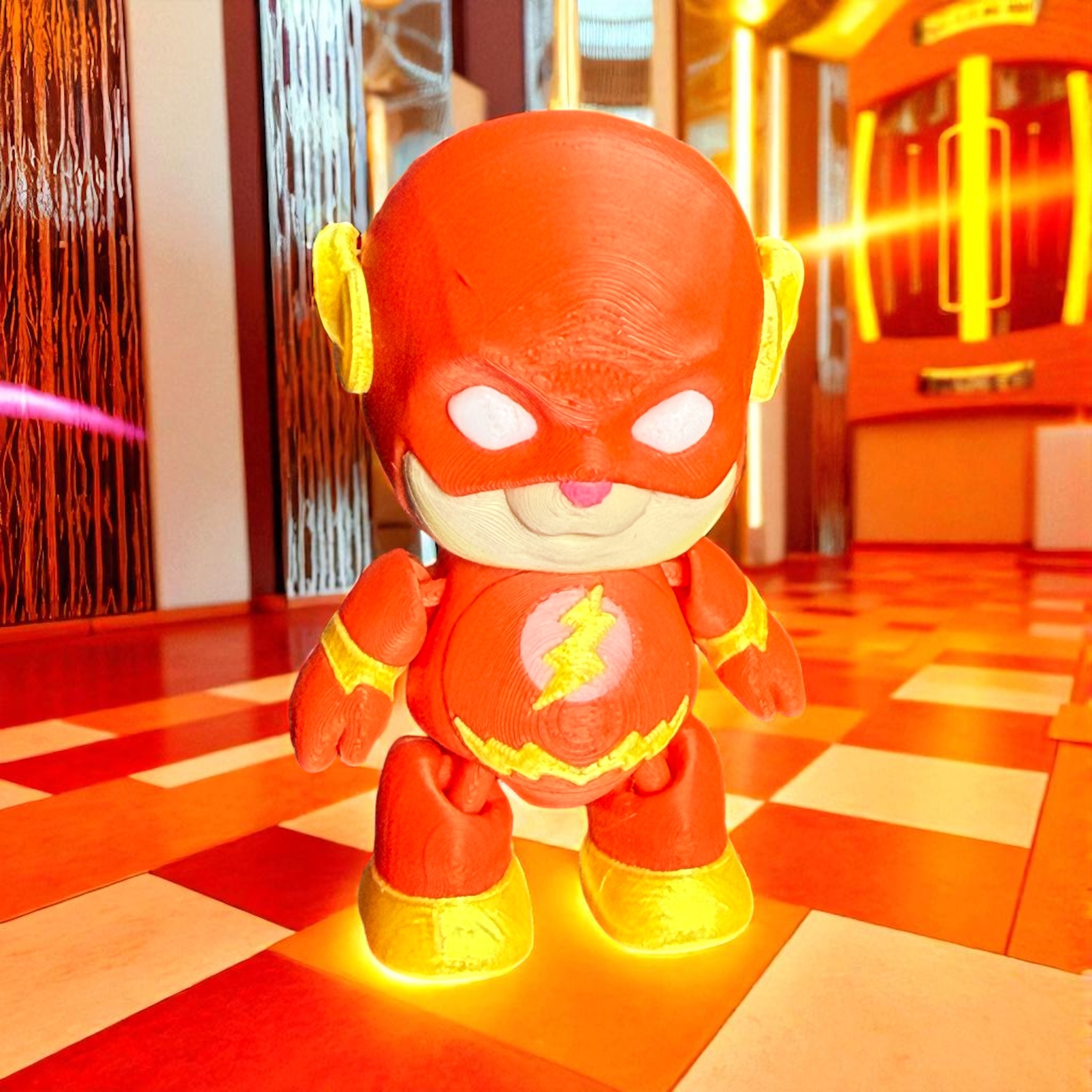 Flash Lightening Bear; Superhero, Print in Place, Articulated, Carebears 3D 3MF Model