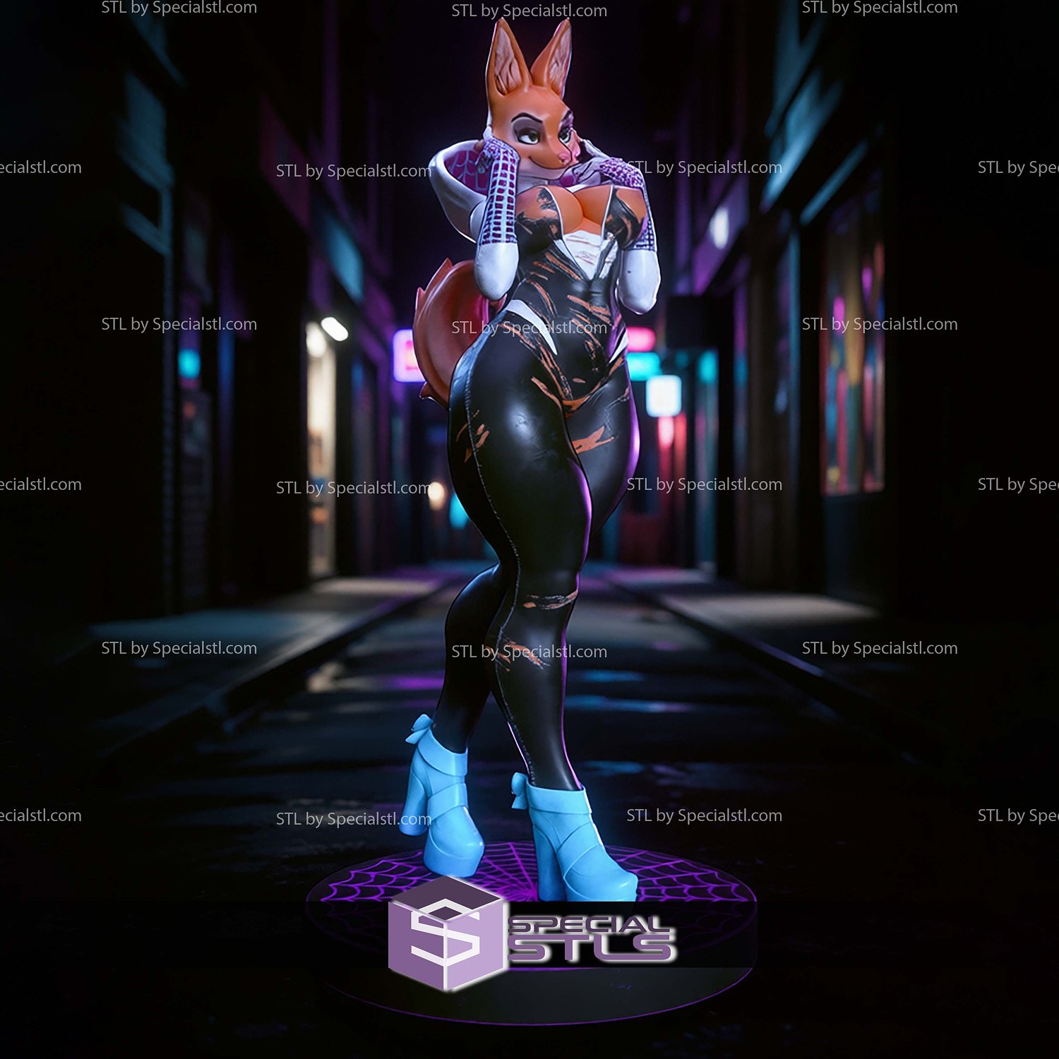 Spider Gwen Furry STL Files 3D Model — view 2