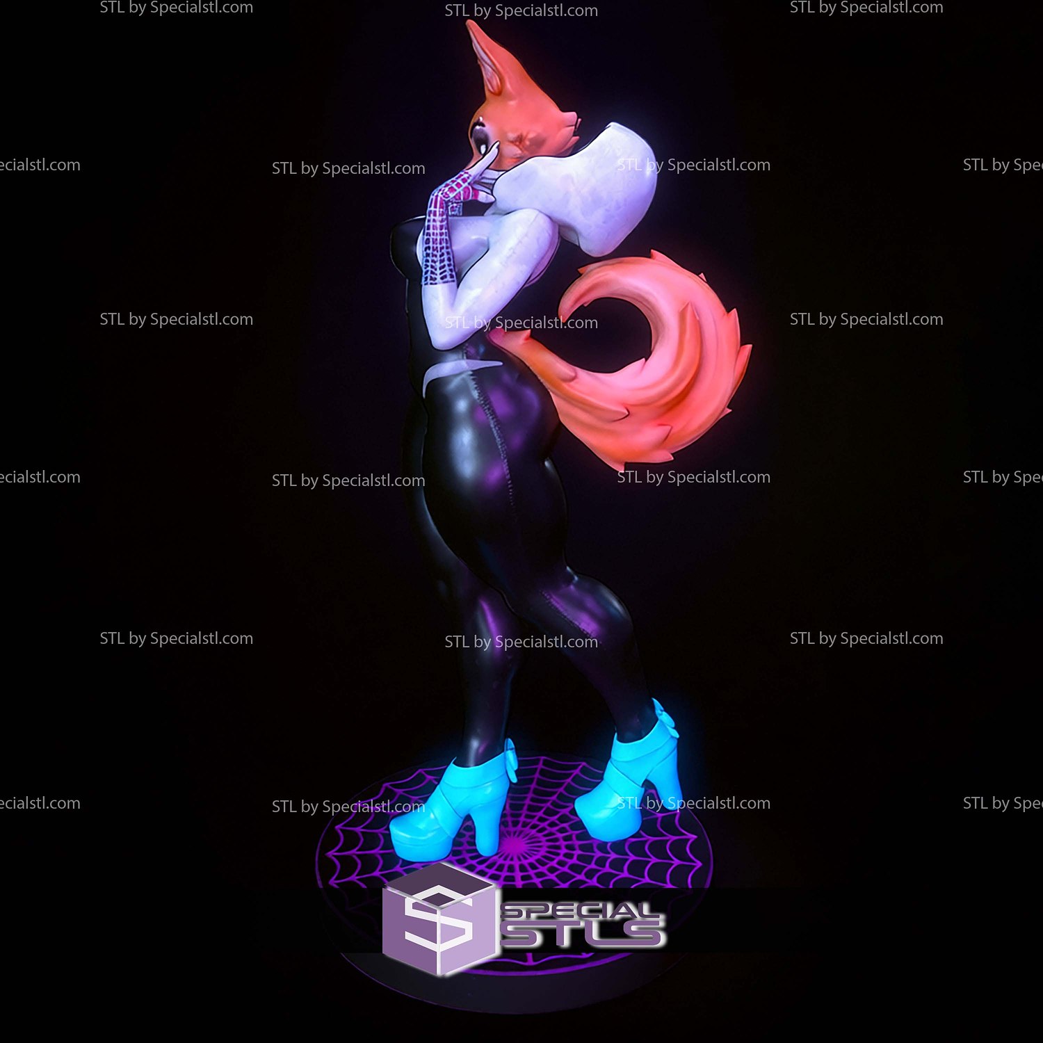 Spider Gwen Furry STL Files 3D Model — view 3