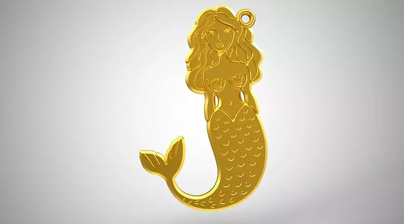 Mermaid Pendant 3D OBJ Model