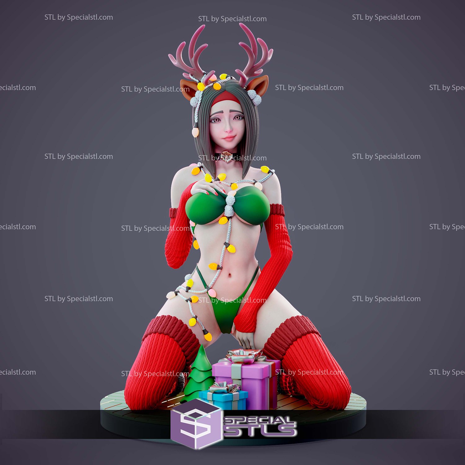Rudolpha New Year Gift Sculptures 3D Printing STL Model — view 2
