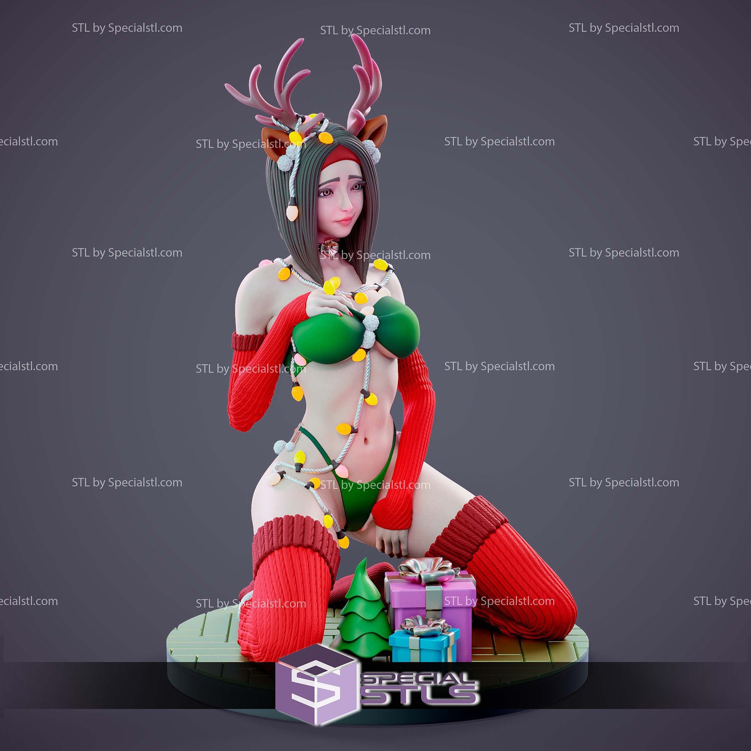 Rudolpha New Year Gift Sculptures 3D Printing STL Model — view 3