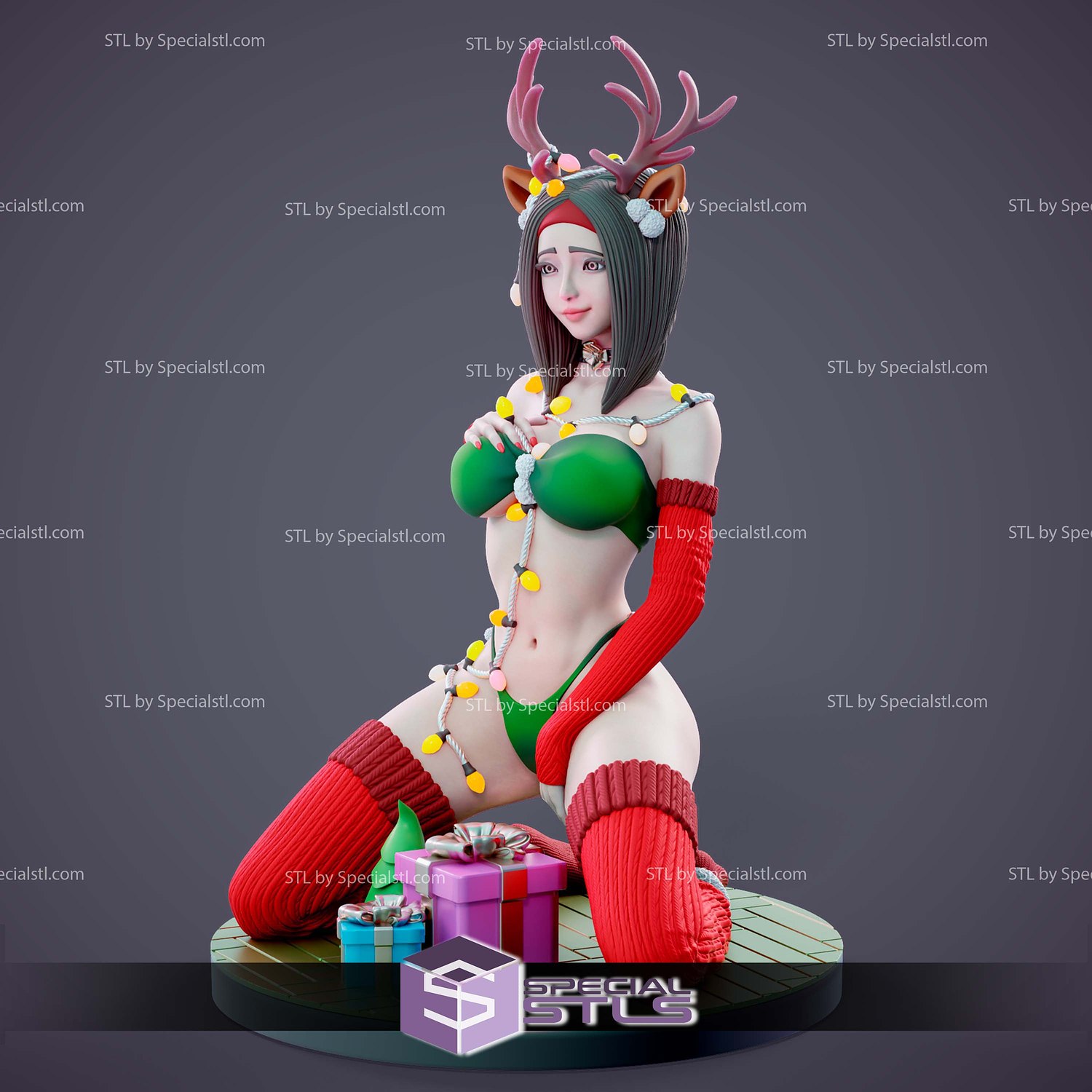 Rudolpha New Year Gift Sculptures 3D Printing STL Model — view 6