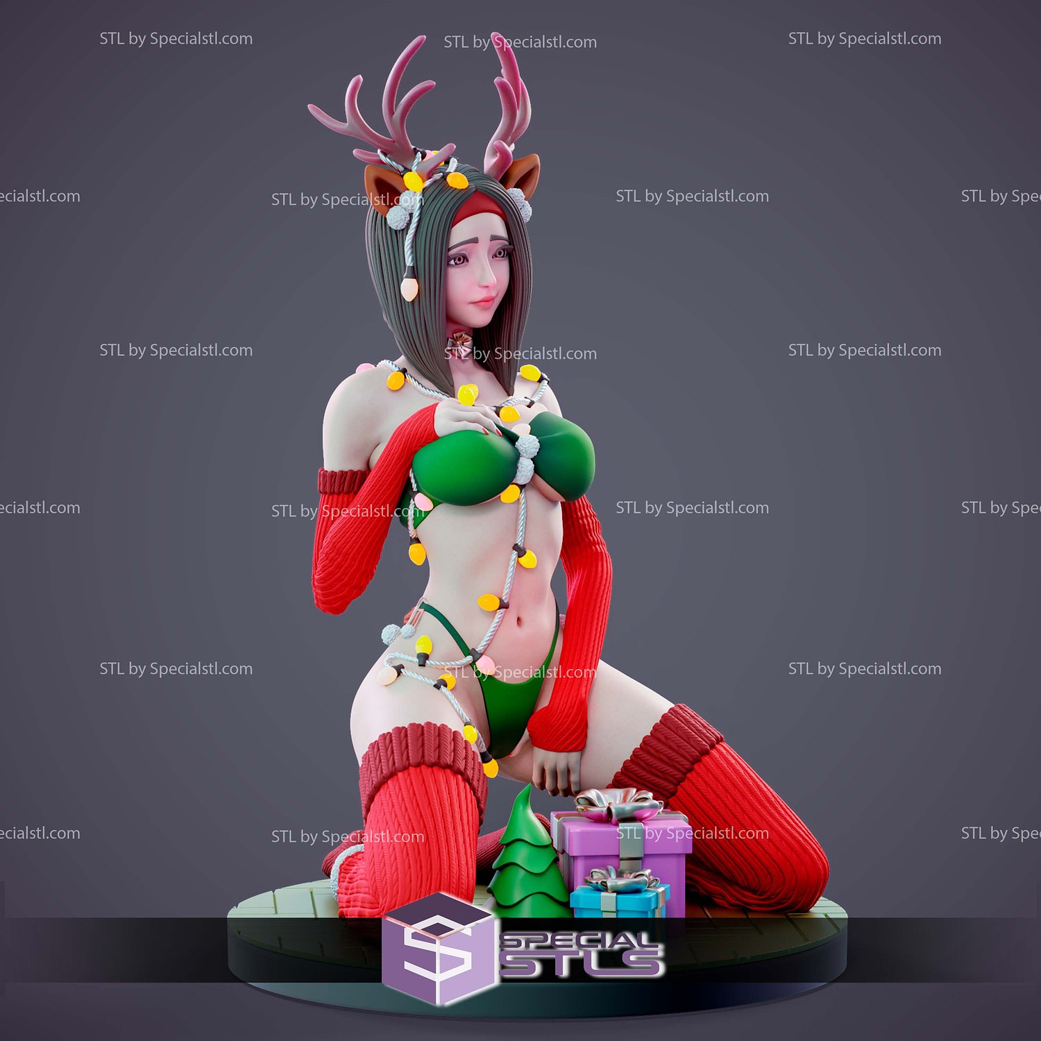 Rudolpha New Year Gift Sculptures 3D Printing STL Model — view 7