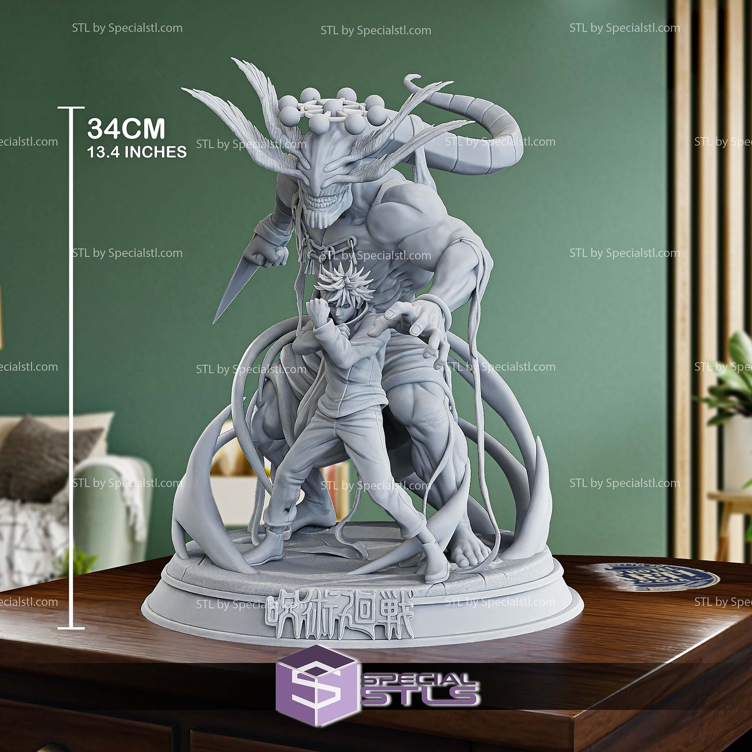 Megumi and Mahoraga Jujutsu Kaisen 3D Print Files STL Model — view 2