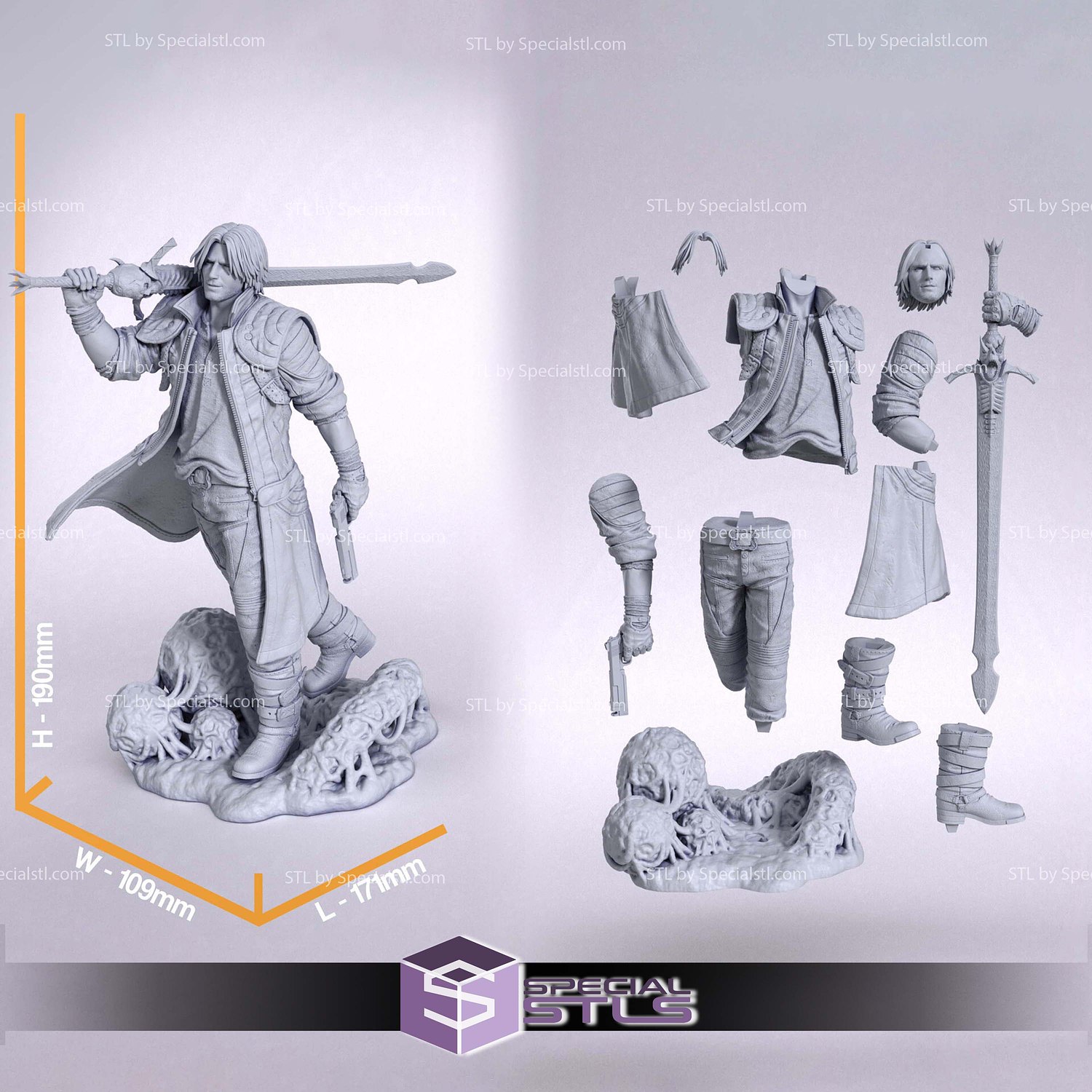 Dante and Sword Devil May Cry 3D Printer Files STL Model — view 2