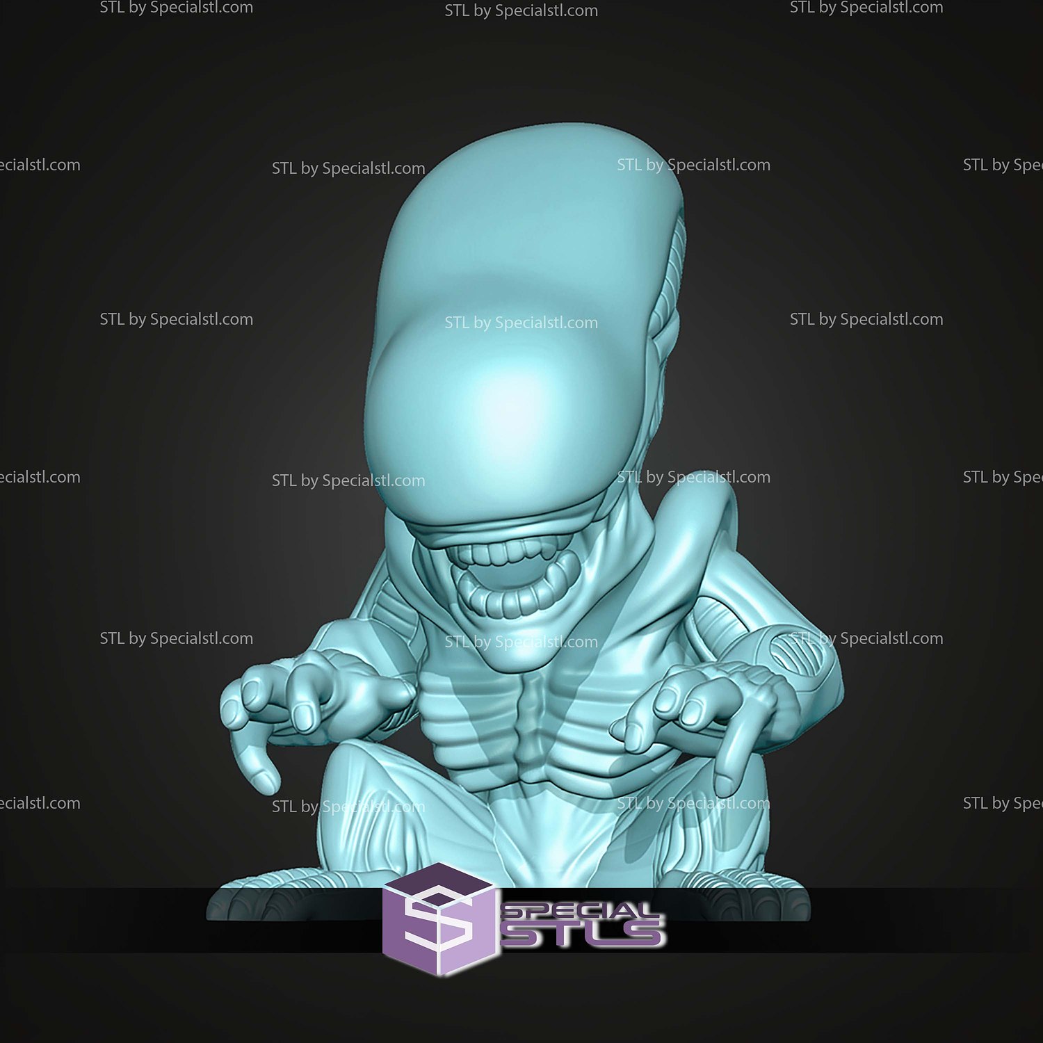 Super Basic STL Alien Xenomorph MultiColor 3D Model — view 2