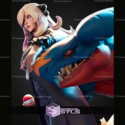 Cynthia and Garchomp 1-7 STL Files 3D Model