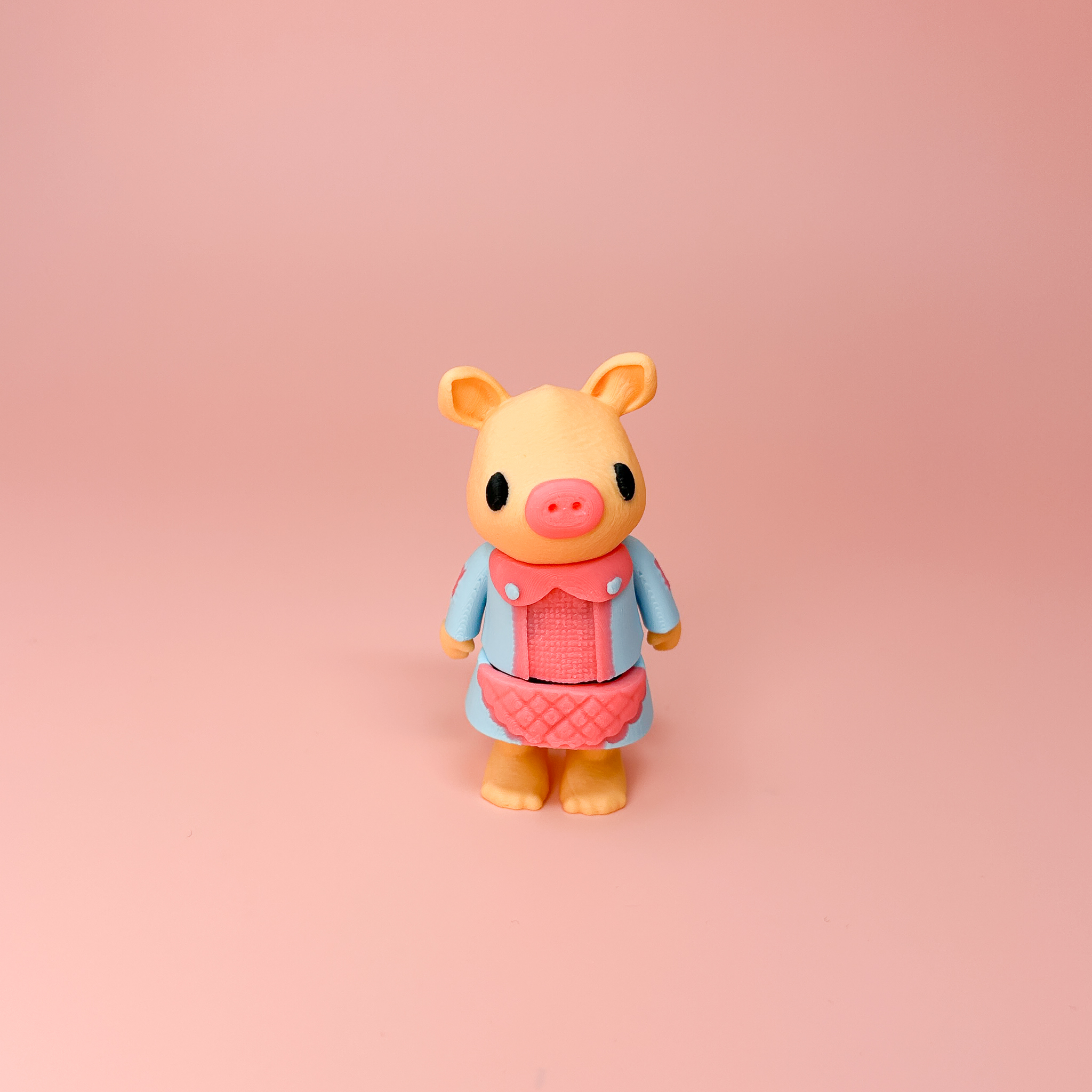 Wiggly Piggy Flexi Articulated - Vintage Storybook Inspired Character Fidget Fun and Collectors 3D STL Model