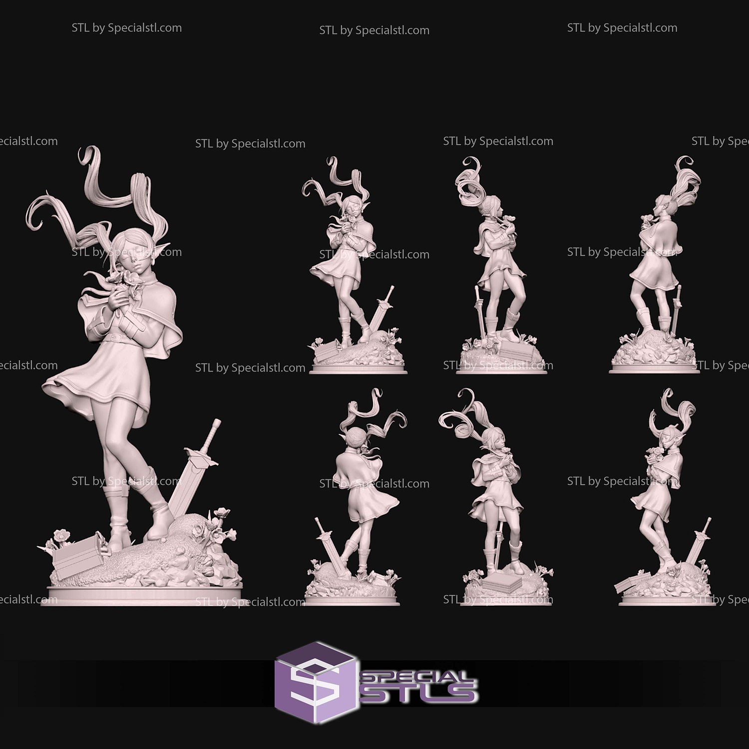 Frieren Hold Flower 3D Printer Files STL Model — view 6