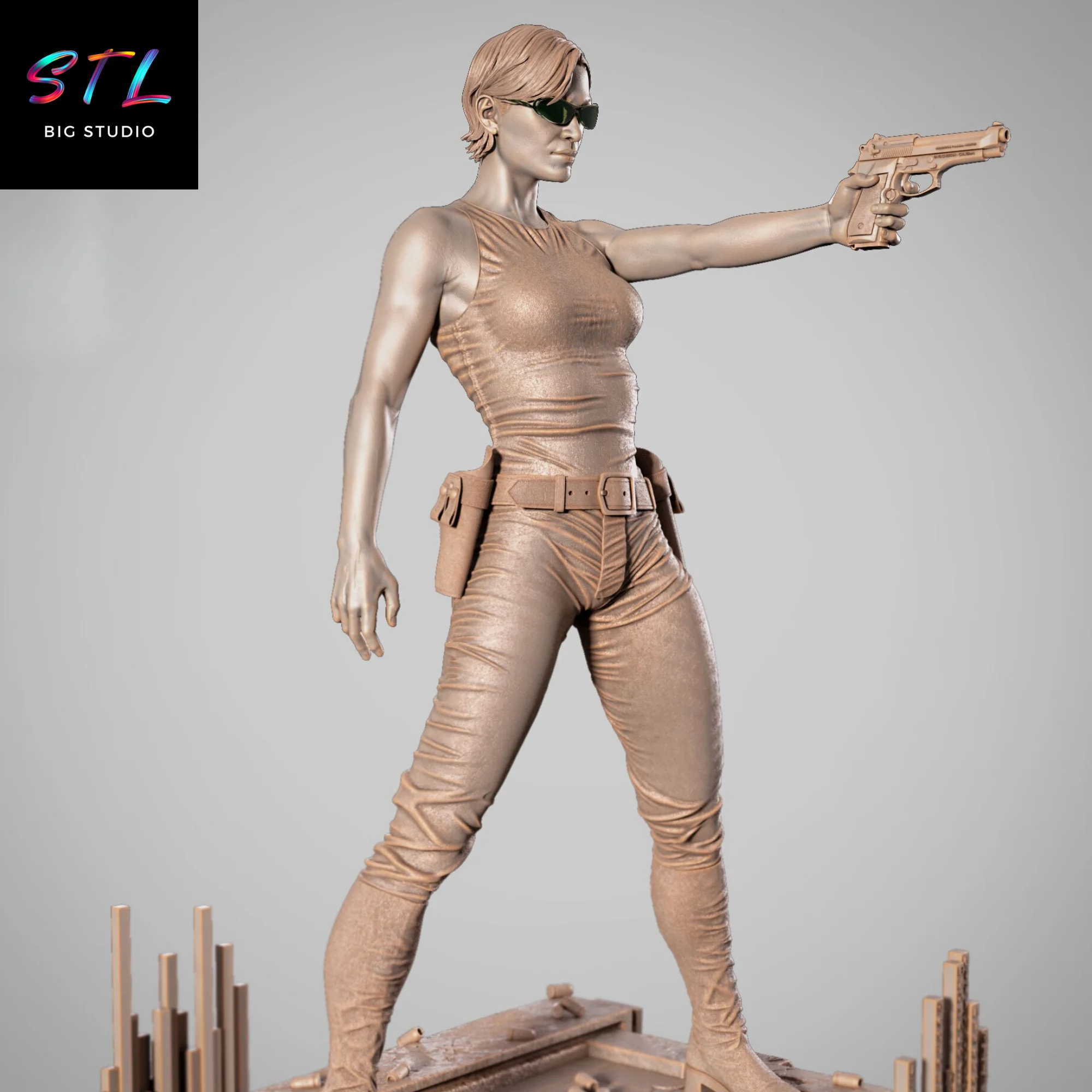 Trinity STL | The Matrix | 3D Printable Figure Model — view 3