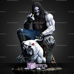 Lobo Sitting And The Dog STL Files 3D Model