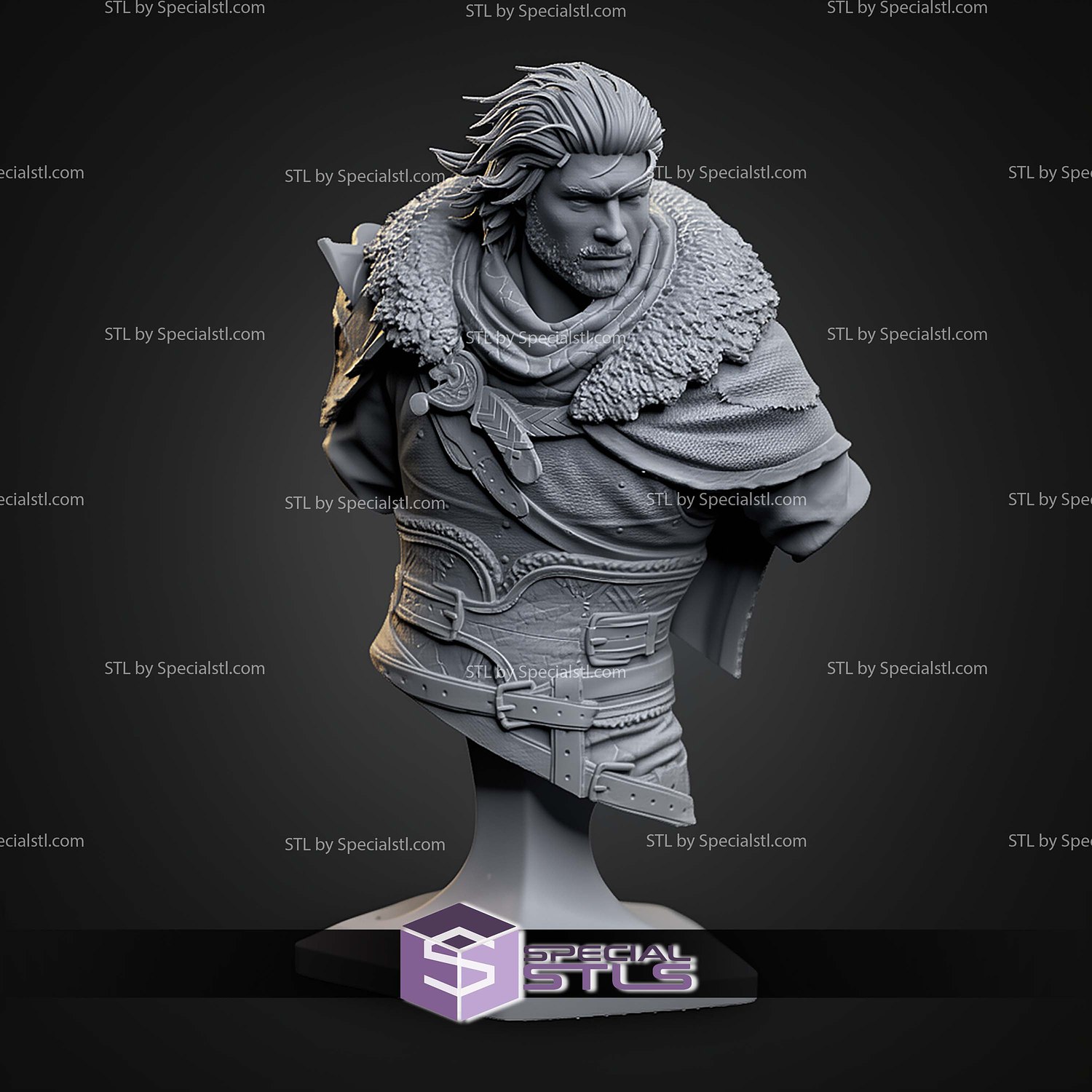 Kliff Bust Crimson Desert 112mm STL Files 3D Model — view 4