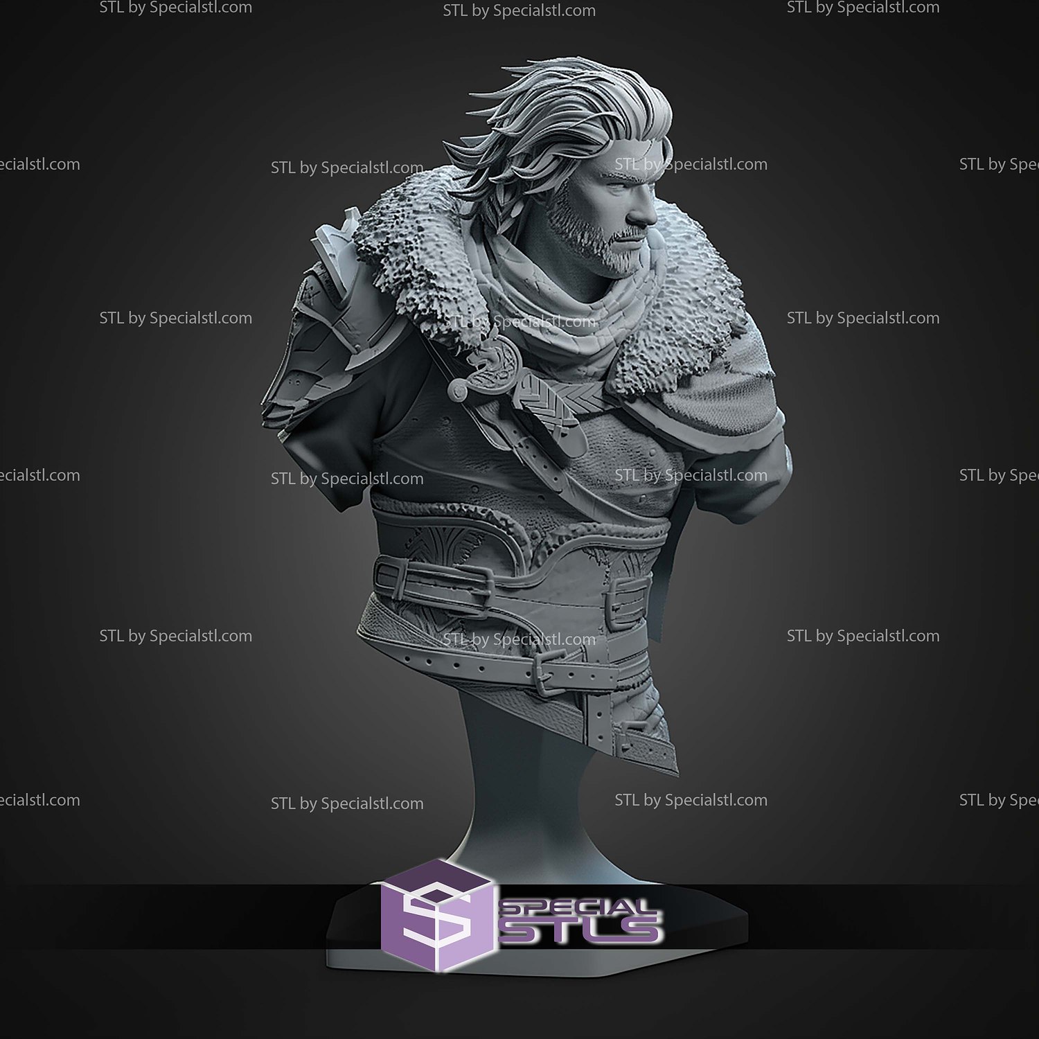 Kliff Bust Crimson Desert 112mm STL Files 3D Model — view 5