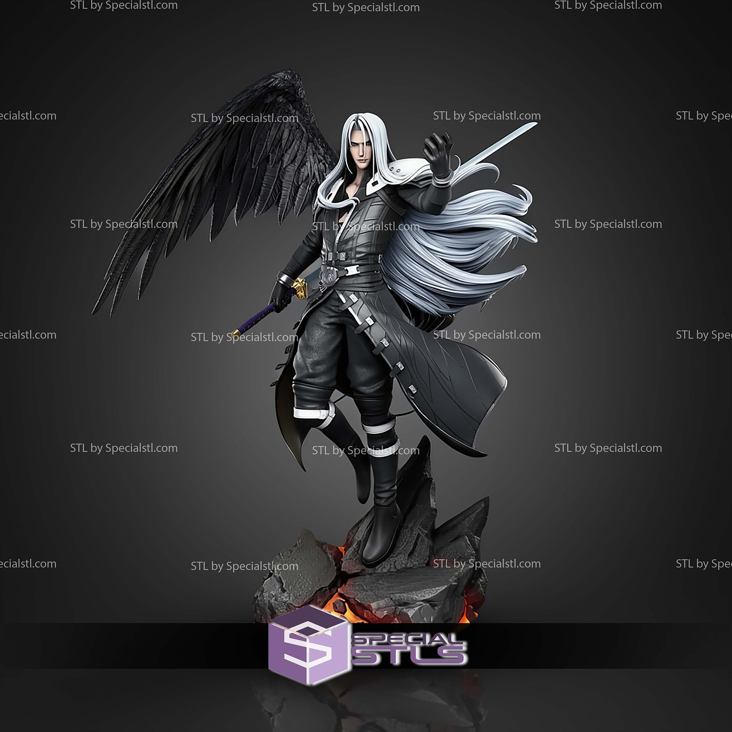Sephiroth Final Fantasy VII 390mm STL Files 3D Model — view 4