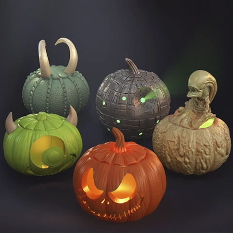 Halloween Pumpkins 3D Printer Files | Assembly STL Model