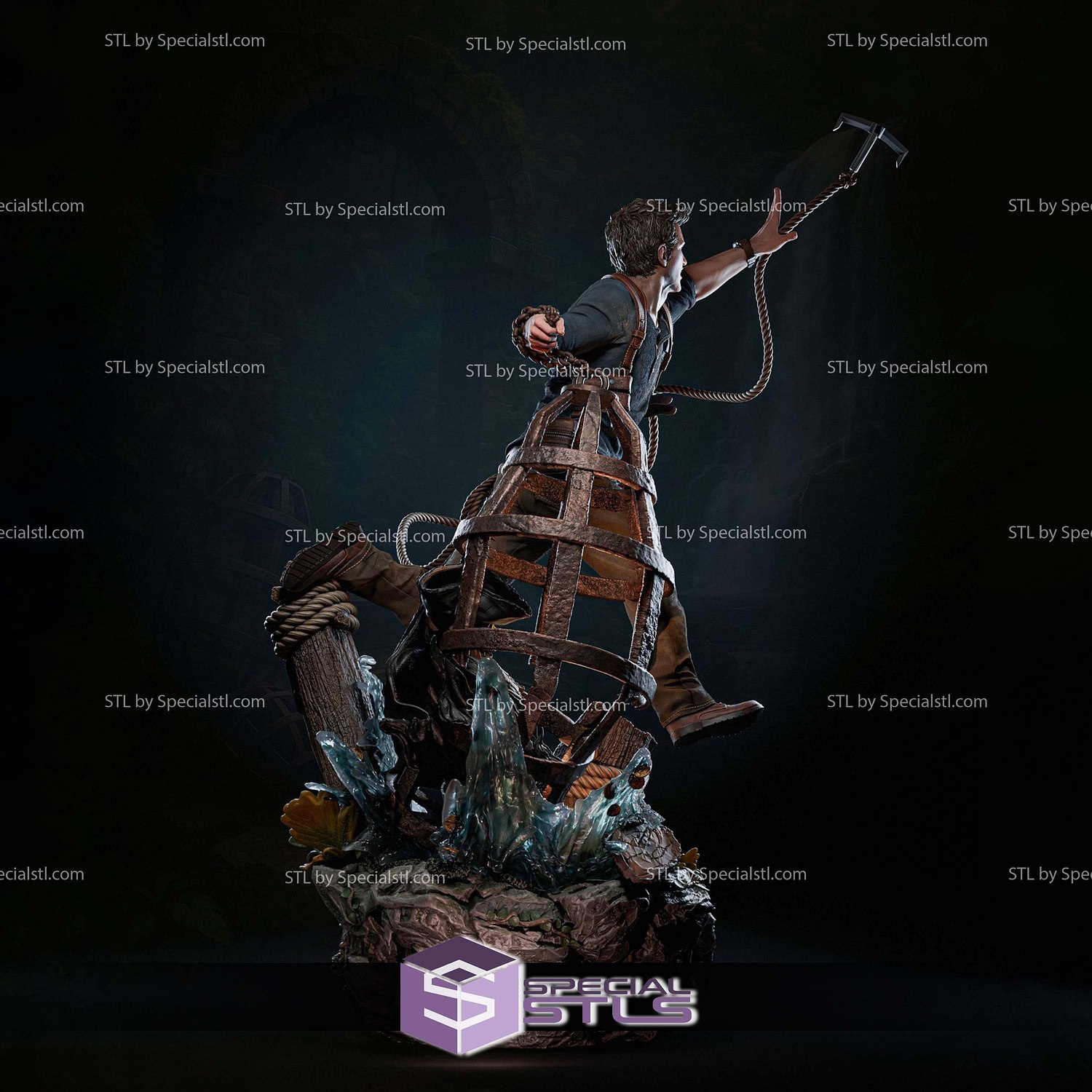 Nathan Drake Treasure Seeker STL Files 3D Model — view 2