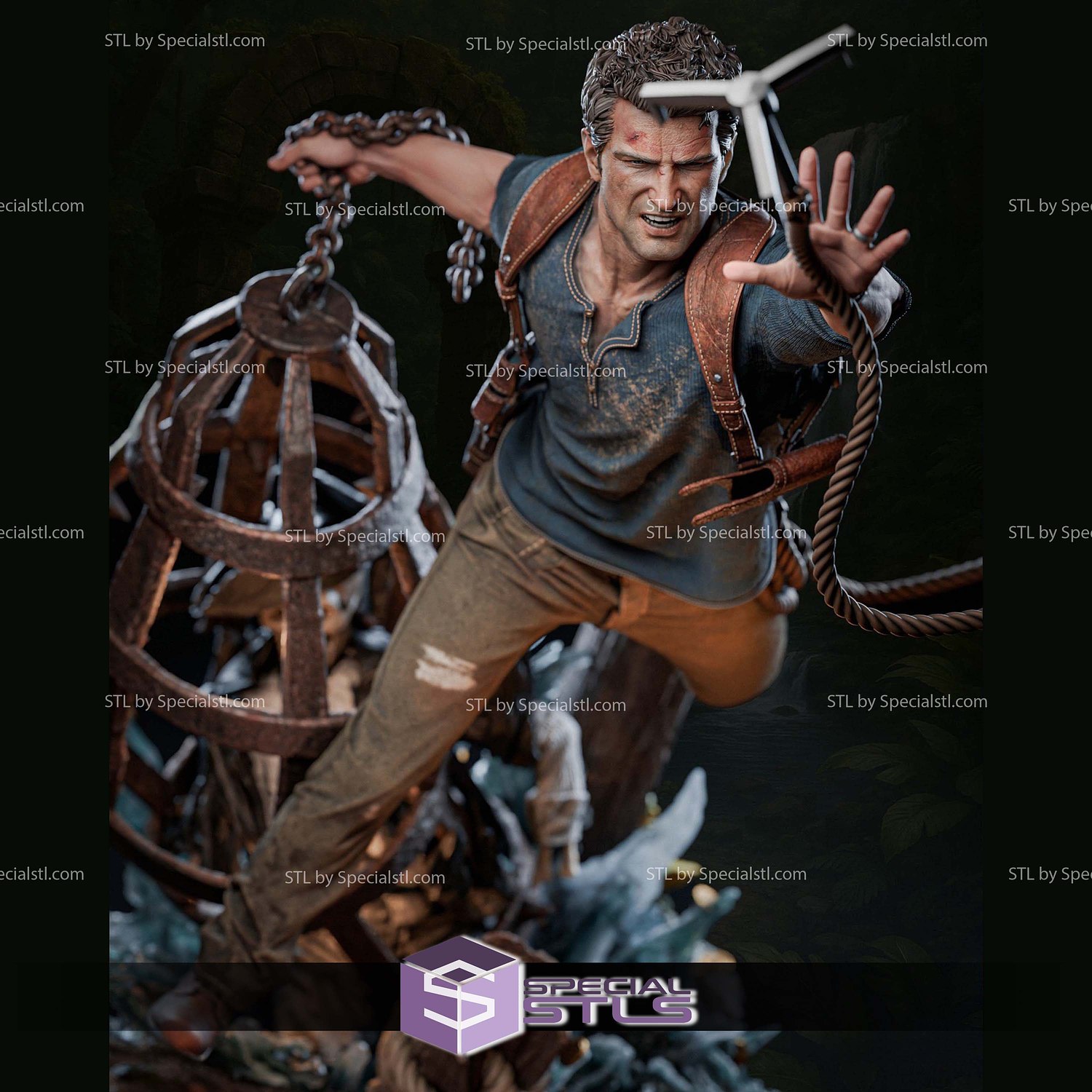 Nathan Drake Treasure Seeker STL Files 3D Model — view 3