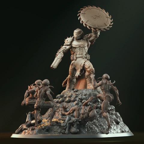 Doom Slayer vs Imps Diorama 3D Printer Files | Assembly STL Model
