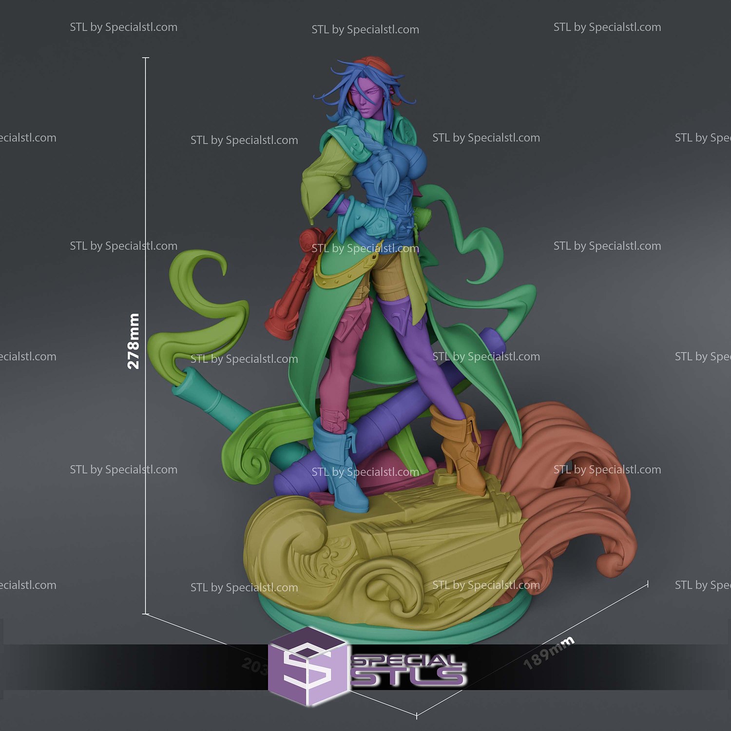 Miss Fortune League of Legends 278mm 3D Printer Files STL Model — view 8