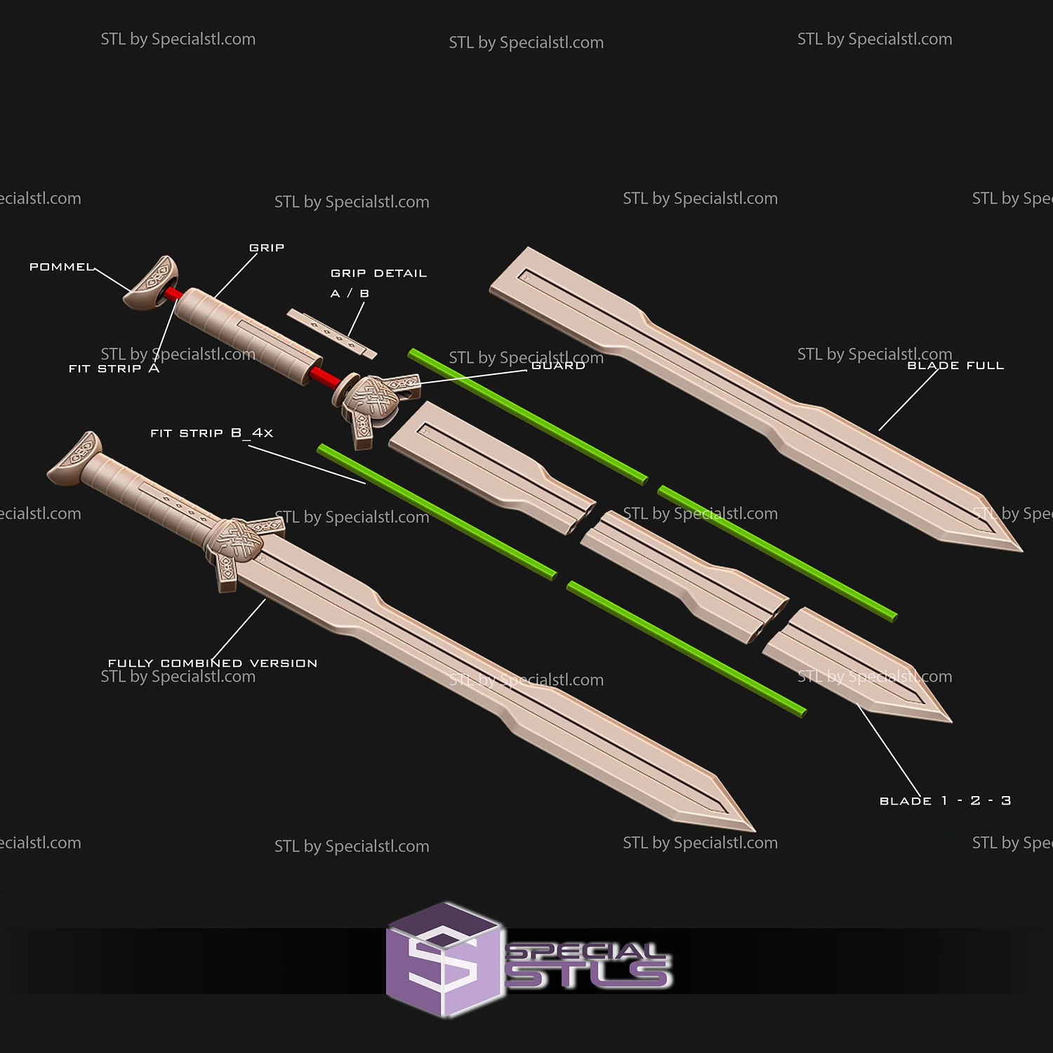 Cosplay STL Files Sword of Kili Hobbit 3D Model — view 2