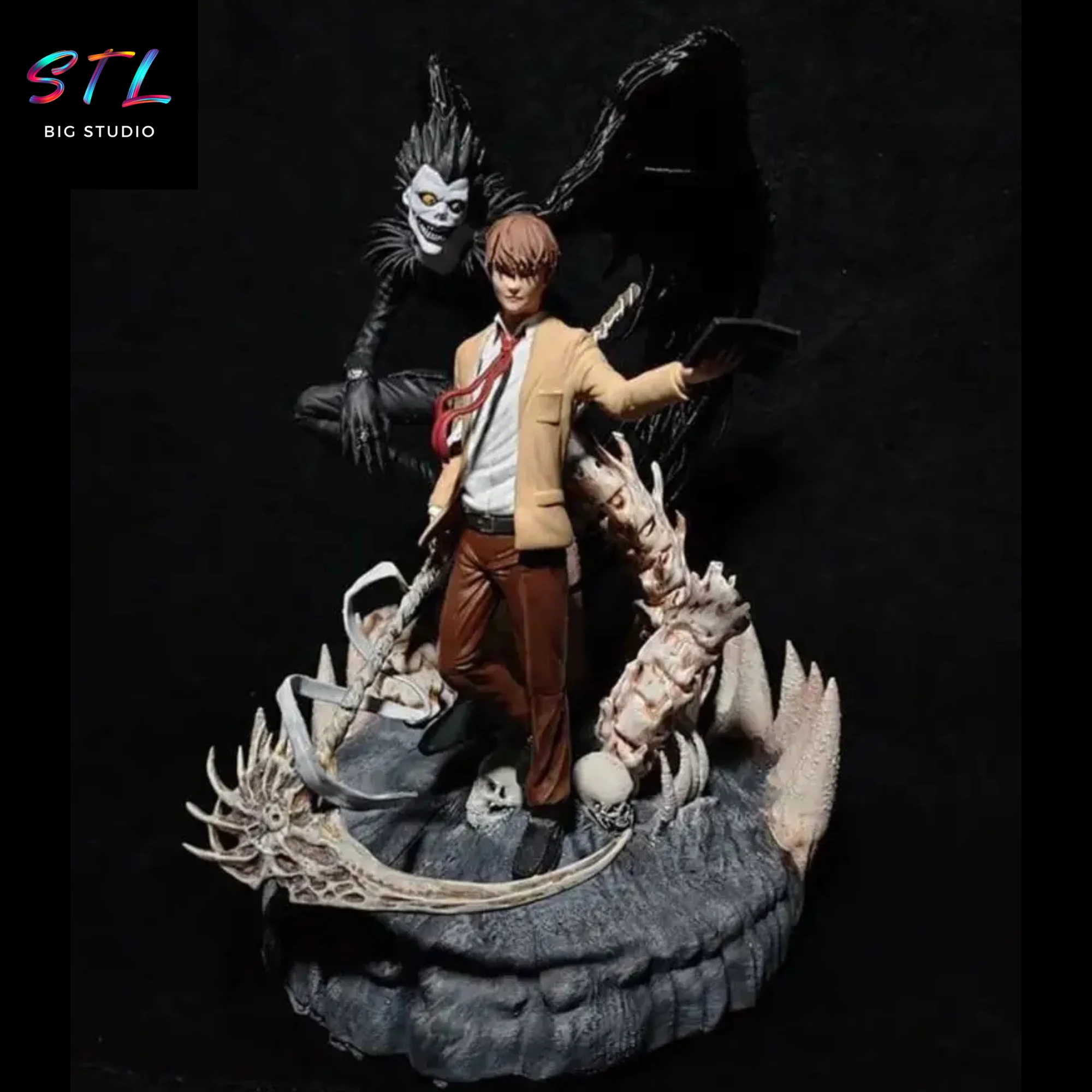 Death Note Diorama STL | Light Yagami & Ryuk | 3D Printable Figure Model