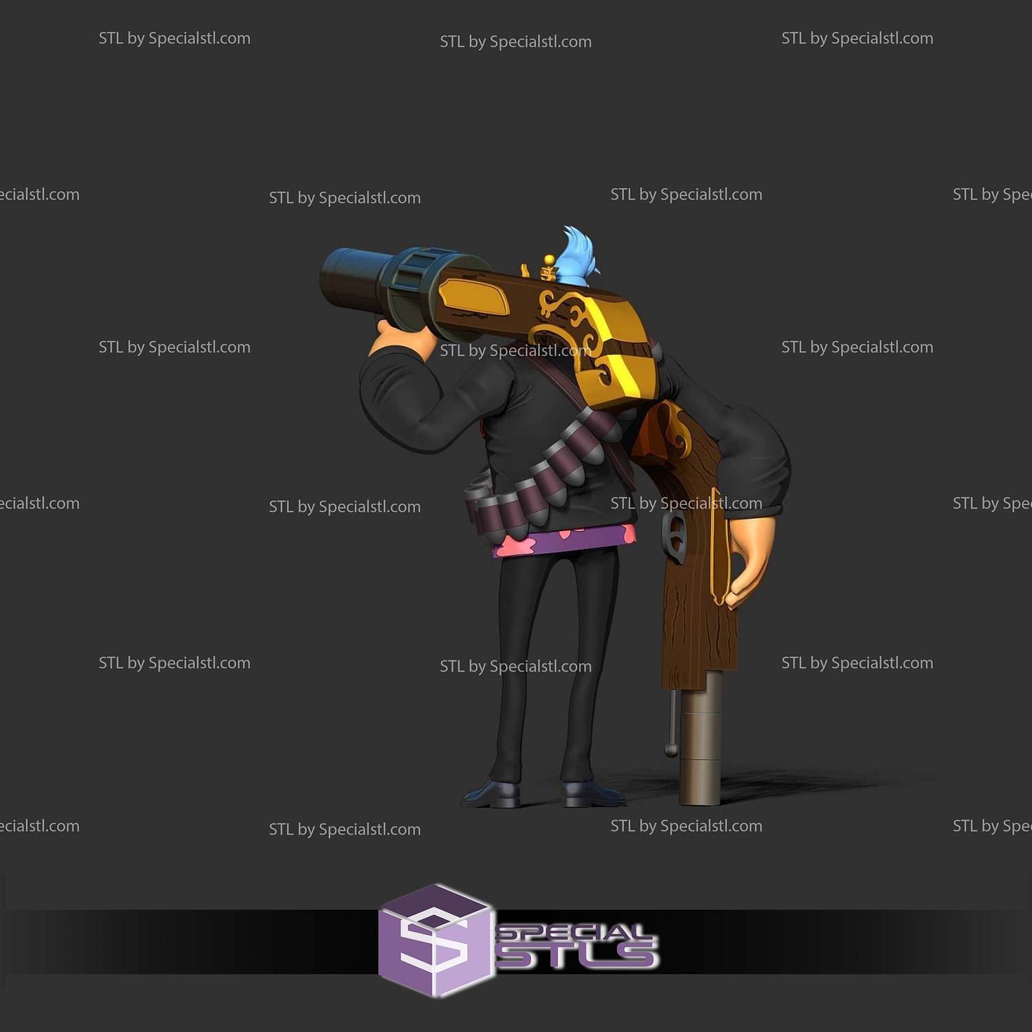 Franky Gun One Piece 3D Print Files STL Model — view 4