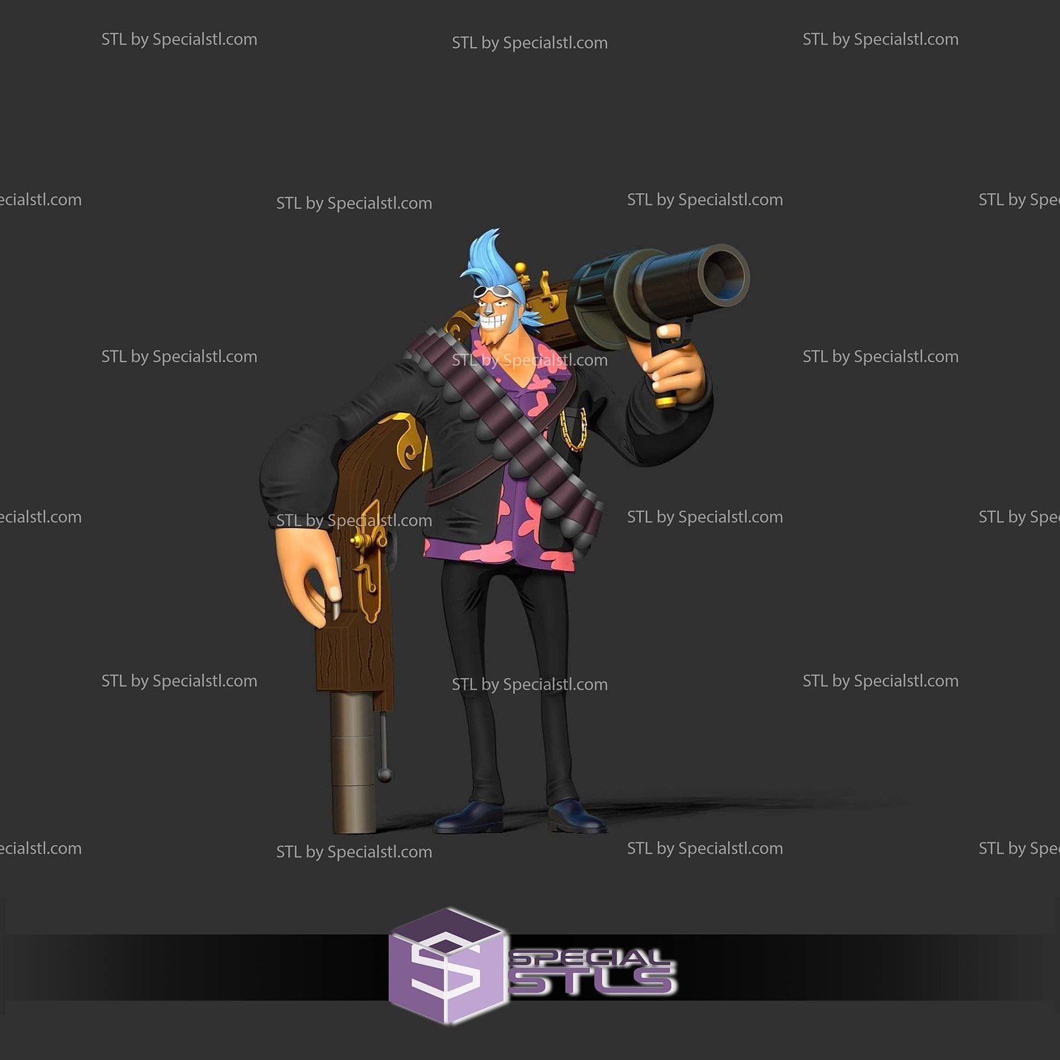 Franky Gun One Piece 3D Print Files STL Model — view 5