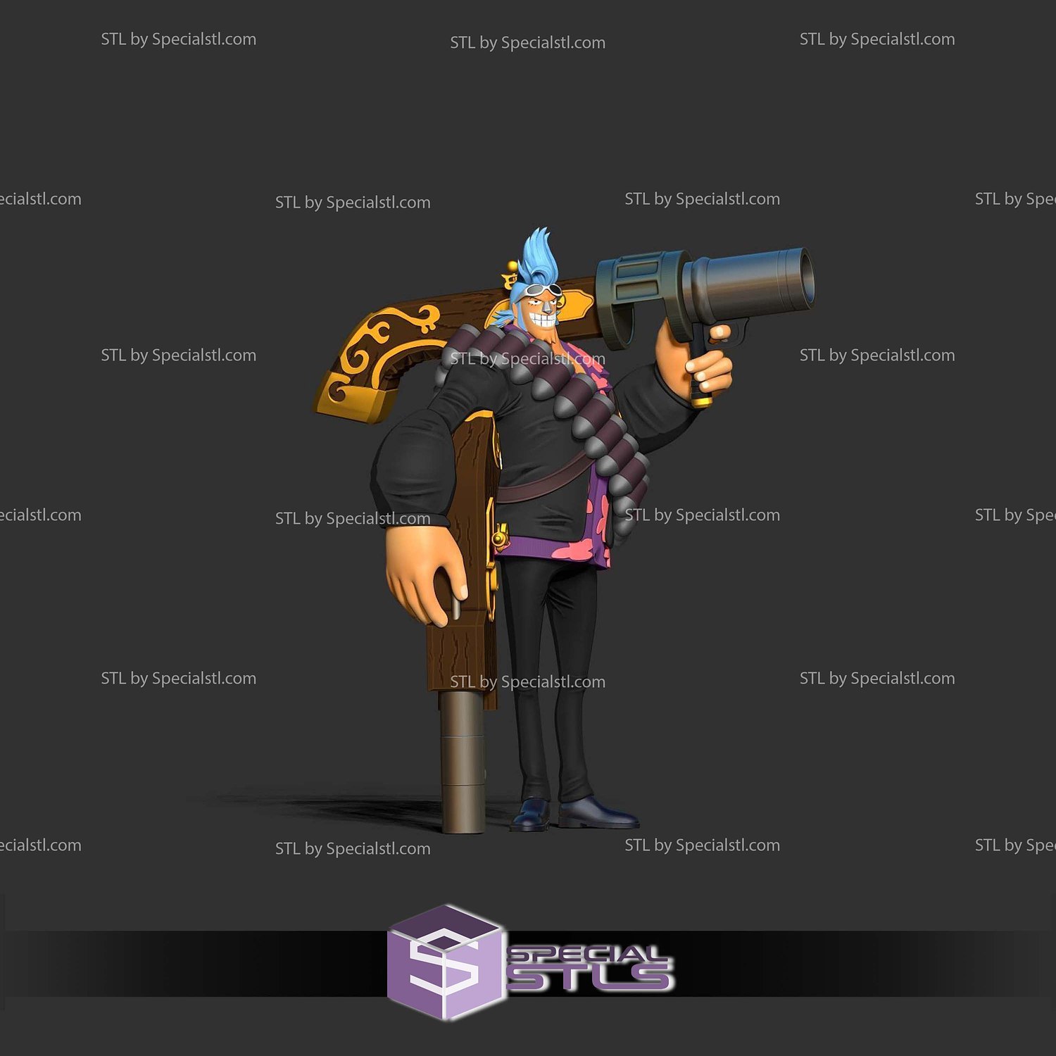 Franky Gun One Piece 3D Print Files STL Model — view 7