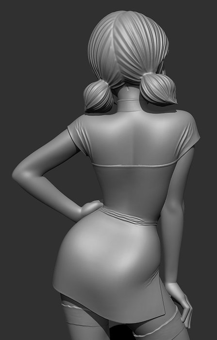 Adult Marinette Dupain cheng china dress  cheongsam qipao 3D STL Model — view 3