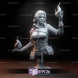 Triss Merigold Fire Elemental Bust 3D Print Files STL Model