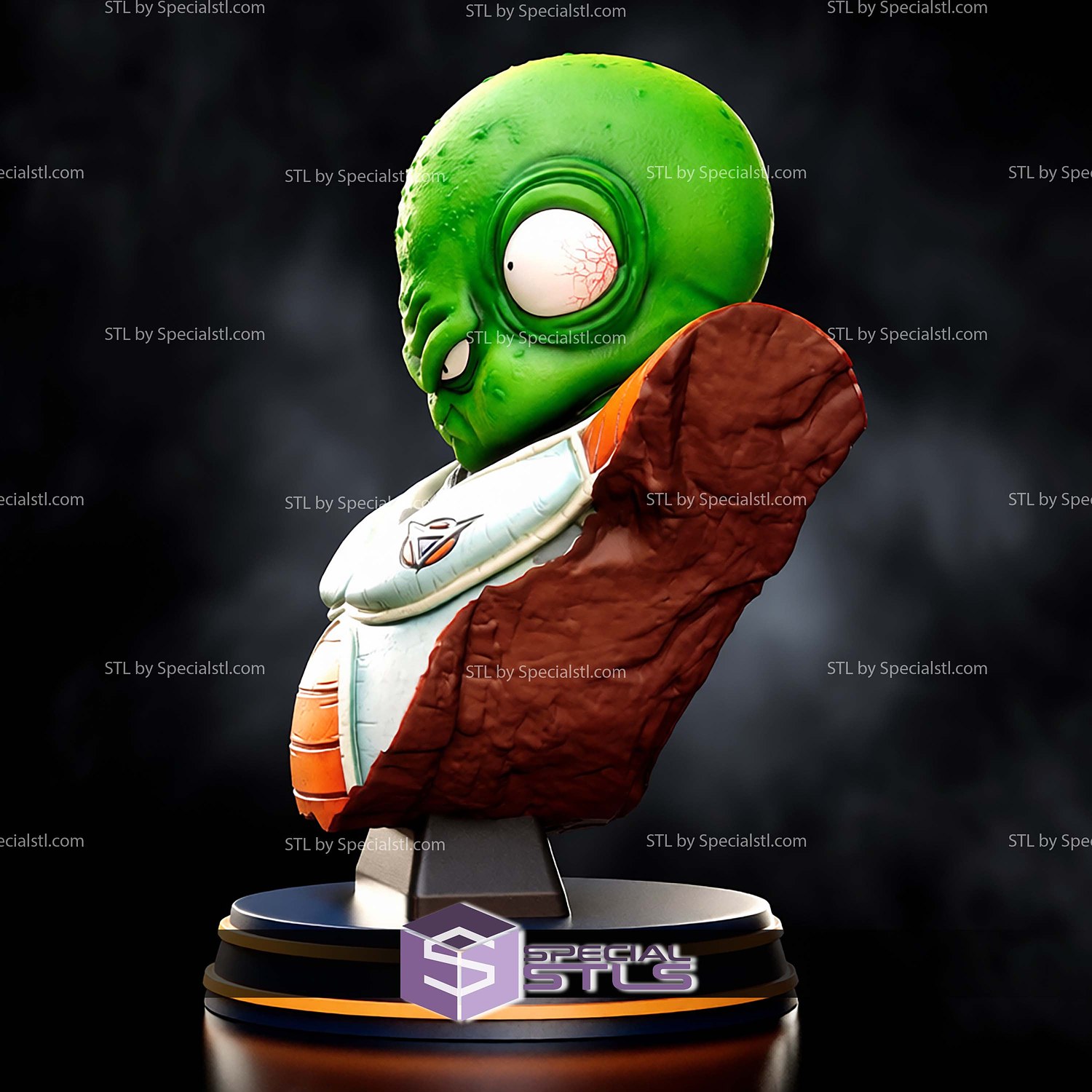 Guldo Psychic Warrior Bust STL Files 3D Model — view 3