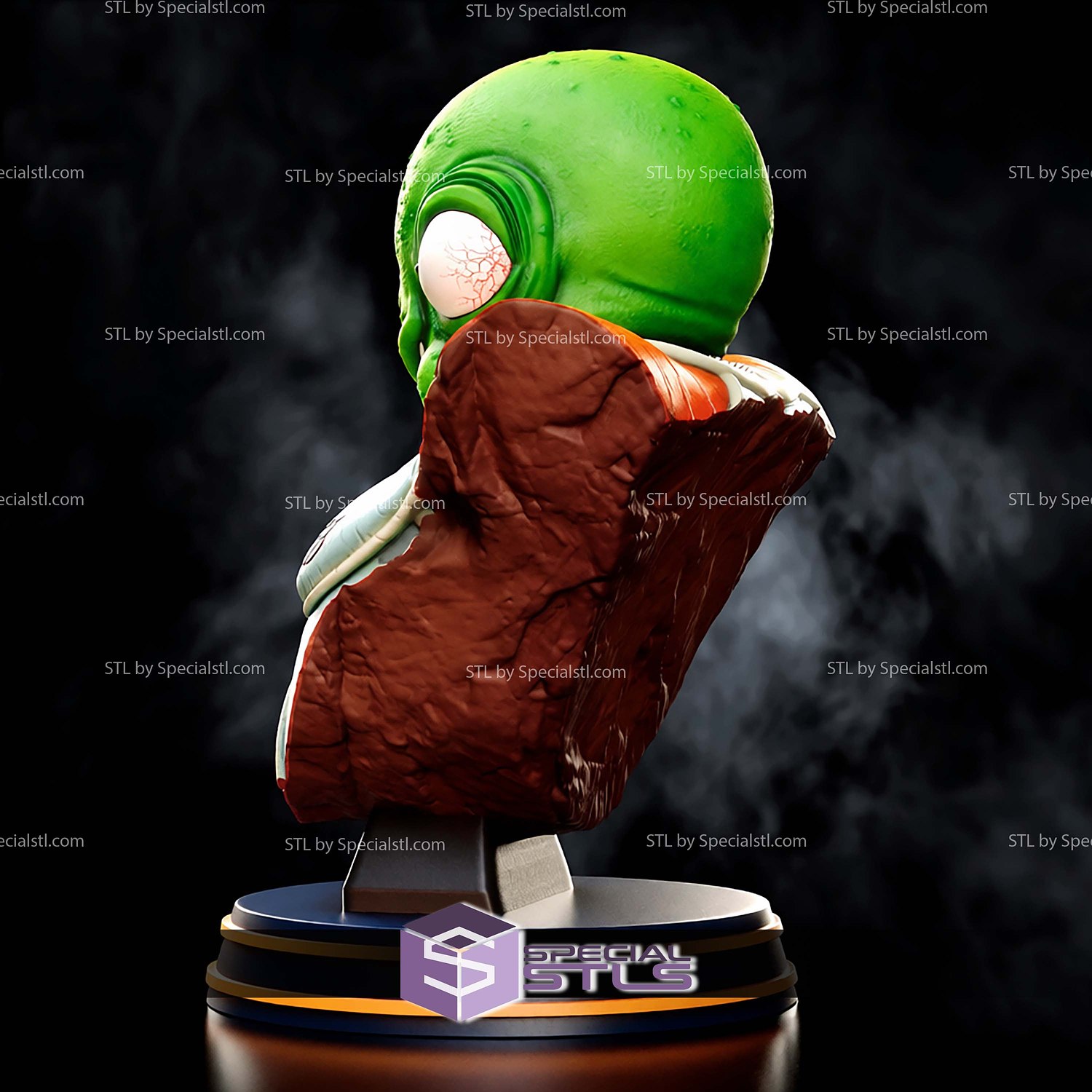 Guldo Psychic Warrior Bust STL Files 3D Model — view 4